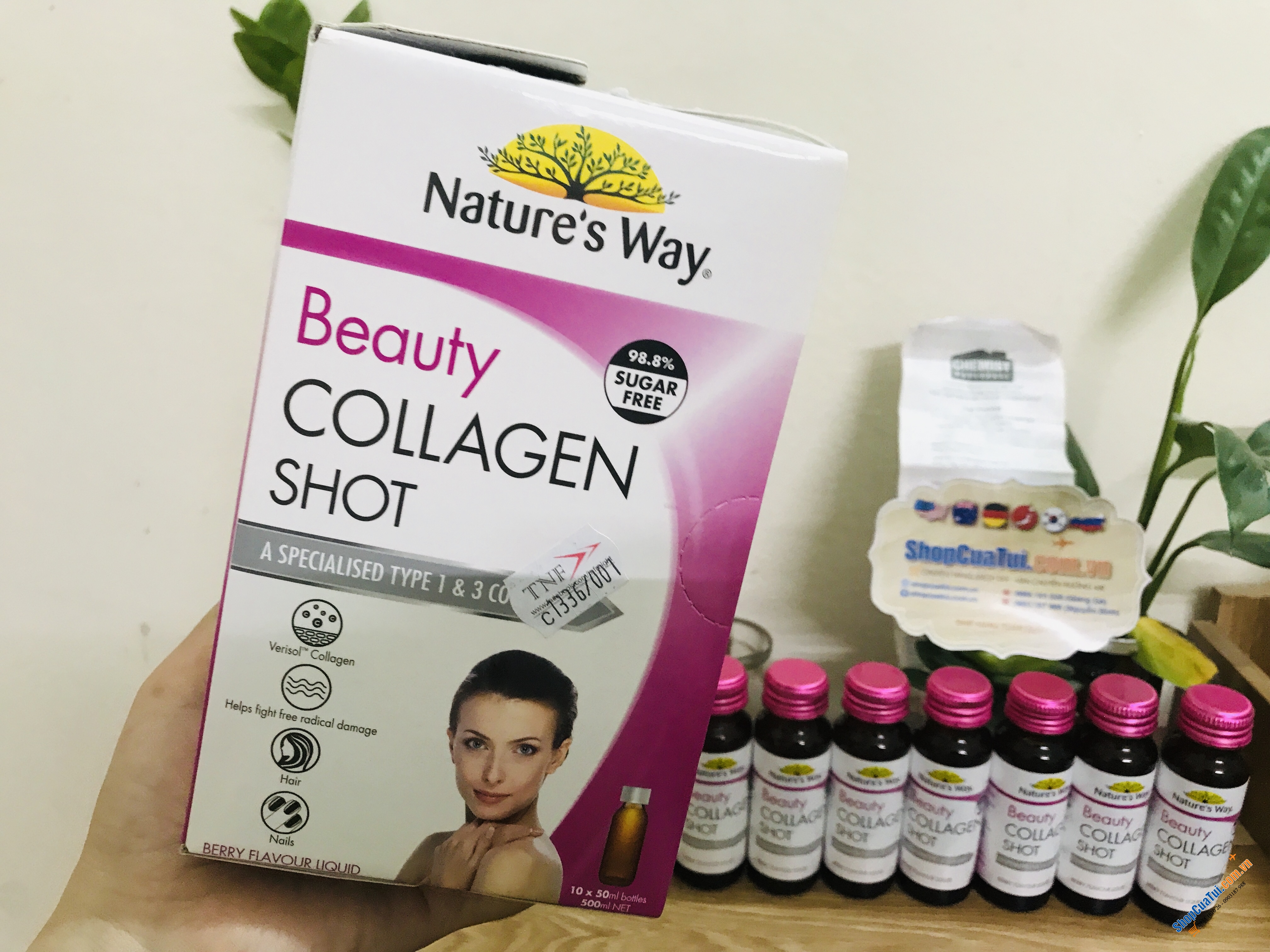 COLLAGEN DẠNG NƯỚC NATURE WAY BEAUTY COLLAGEN SHOT 10 x 50ml - lượng các axit amin, glycine, proline và hydroxyproline cao hơn 10-20 lần so với những loại thông thường, mang lại hiệu quả tối ưu hơn hẳn collagen khác