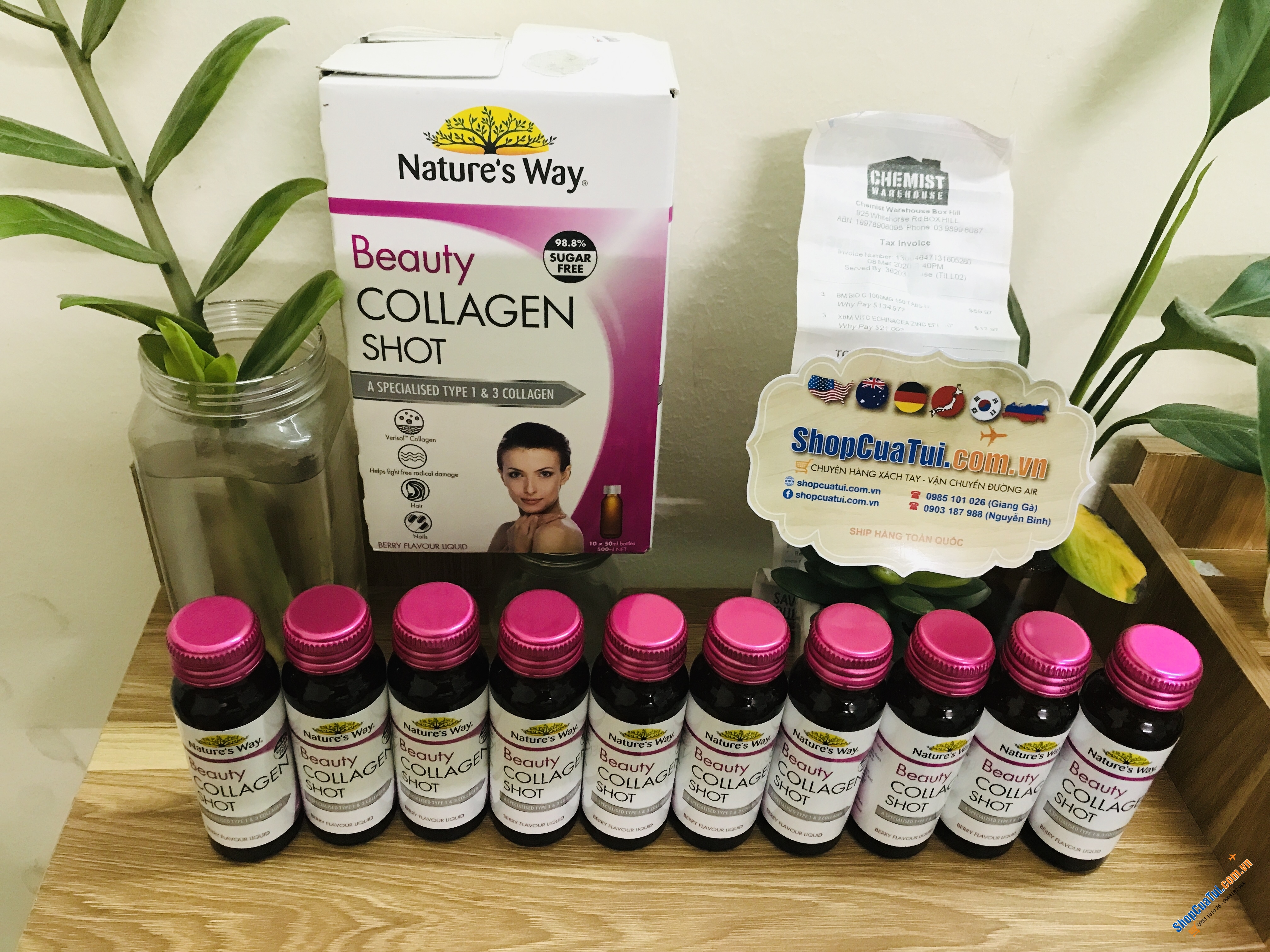 COLLAGEN DẠNG NƯỚC NATURE WAY BEAUTY COLLAGEN SHOT 10 x 50ml - lượng các axit amin, glycine, proline và hydroxyproline cao hơn 10-20 lần so với những loại thông thường, mang lại hiệu quả tối ưu hơn hẳn collagen khác