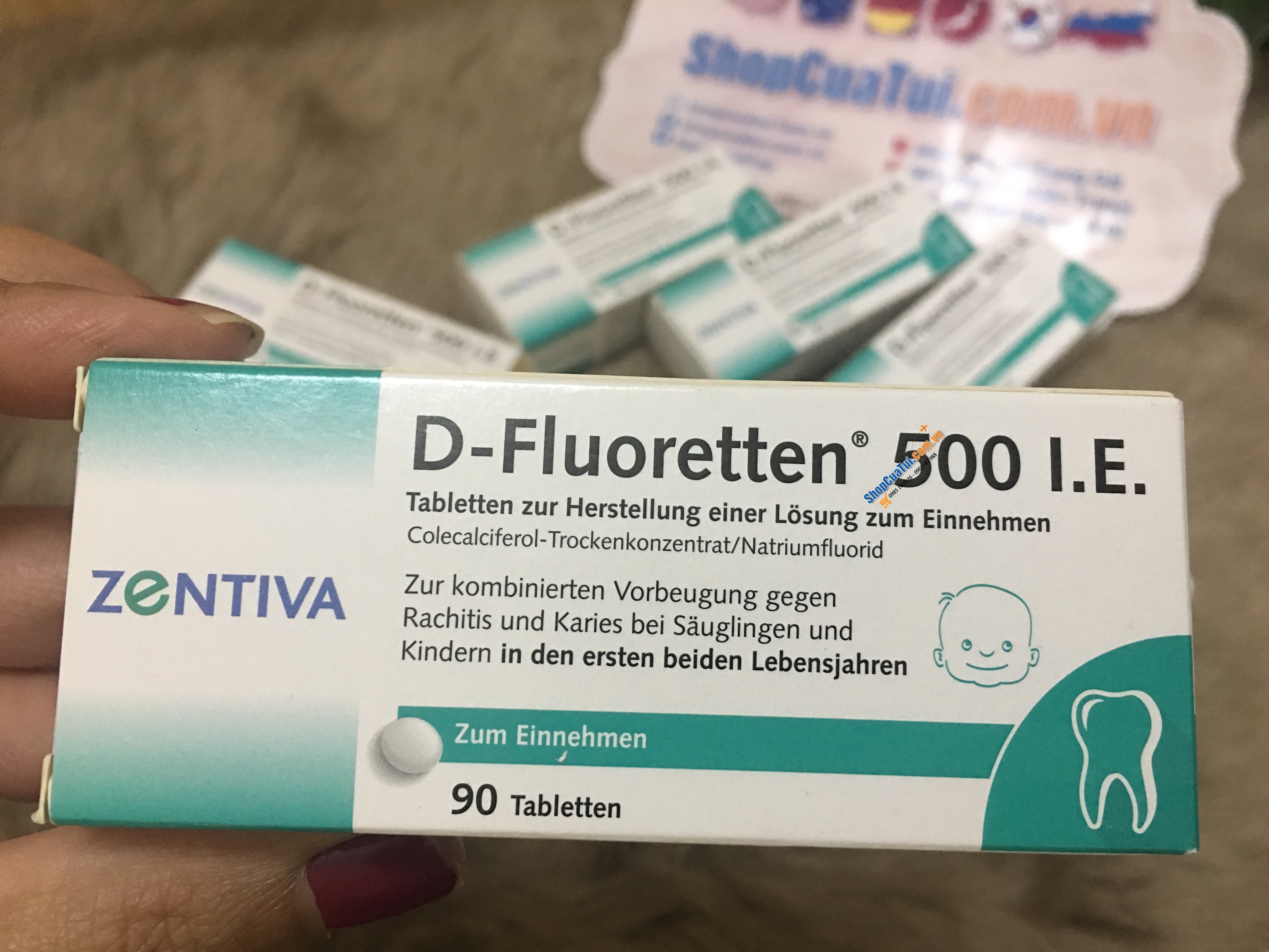Vitamin D-Fluoretten 500 I.E (Cho trẻ 2 tuần đến 2 năm tuổi) MẪU MỚI NHẤT 2019