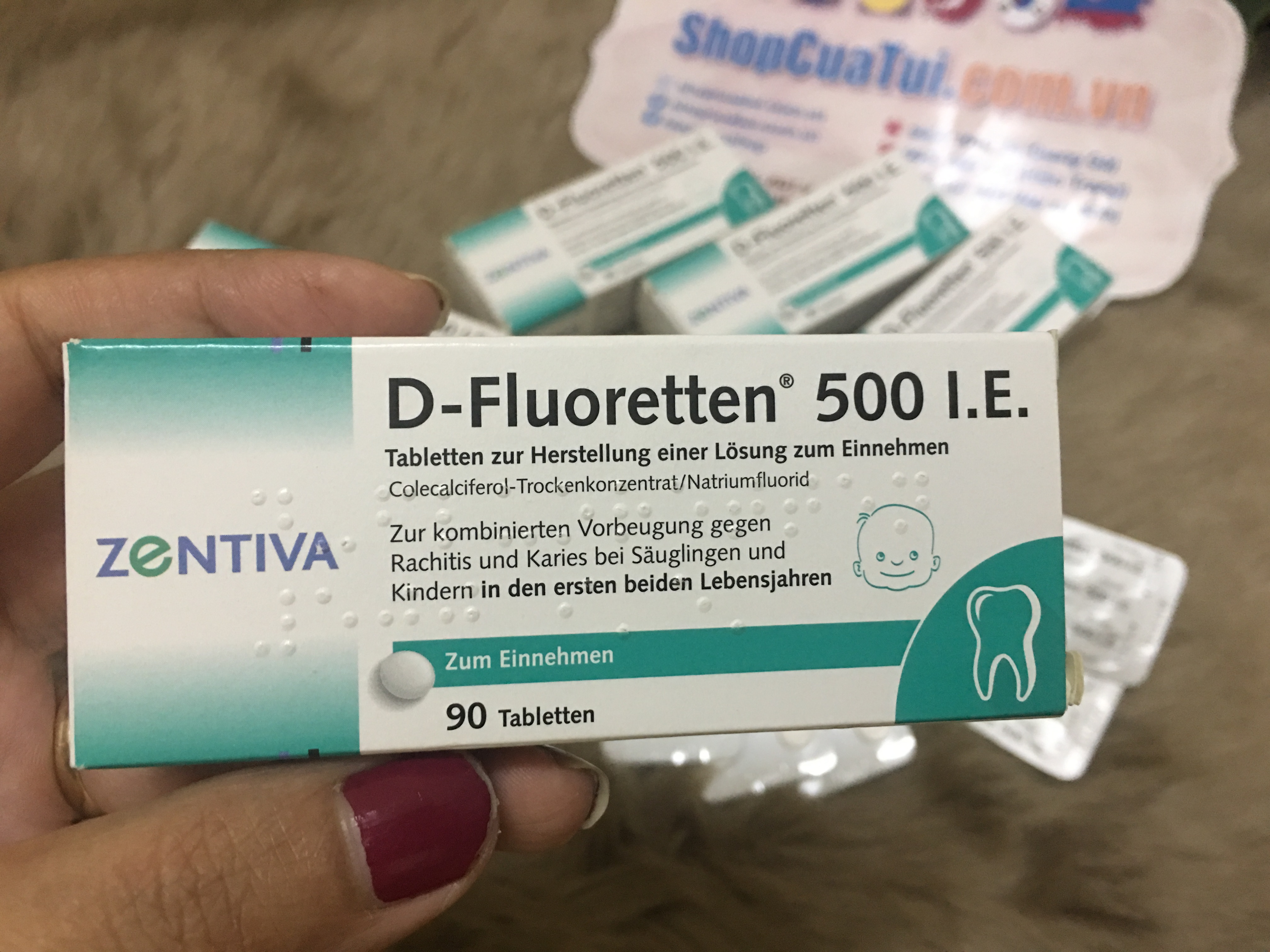 Vitamin D-Fluoretten 500 I.E (Cho trẻ 2 tuần đến 2 năm tuổi) MẪU MỚI NHẤT 2019