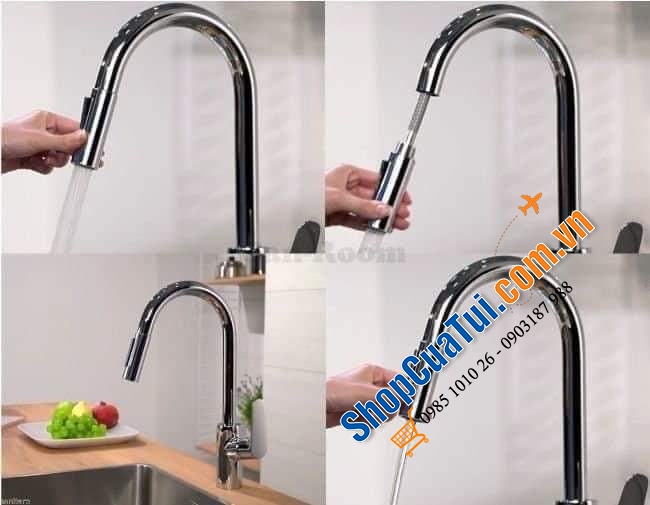 VÒI RỬA BÁT RÚT DÂY HANGROHE FOCUS 31815000 - Made in Germany - thiết kế đơn giản cong cổ điển, bền đẹp và dễ dàng sử dụng