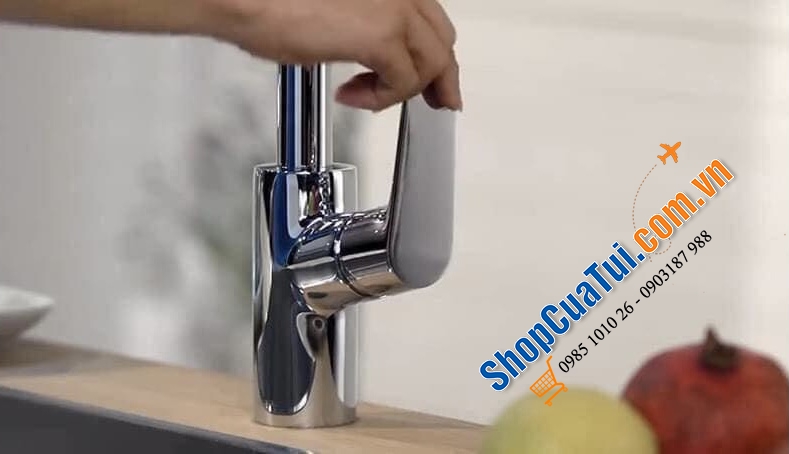 VÒI RỬA BÁT RÚT DÂY HANGROHE FOCUS 31815000 - Made in Germany - thiết kế đơn giản cong cổ điển, bền đẹp và dễ dàng sử dụng