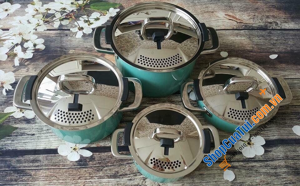 Bộ nồi  SILIT NATURE màu xanh 4 món đắt nhất trong các màu