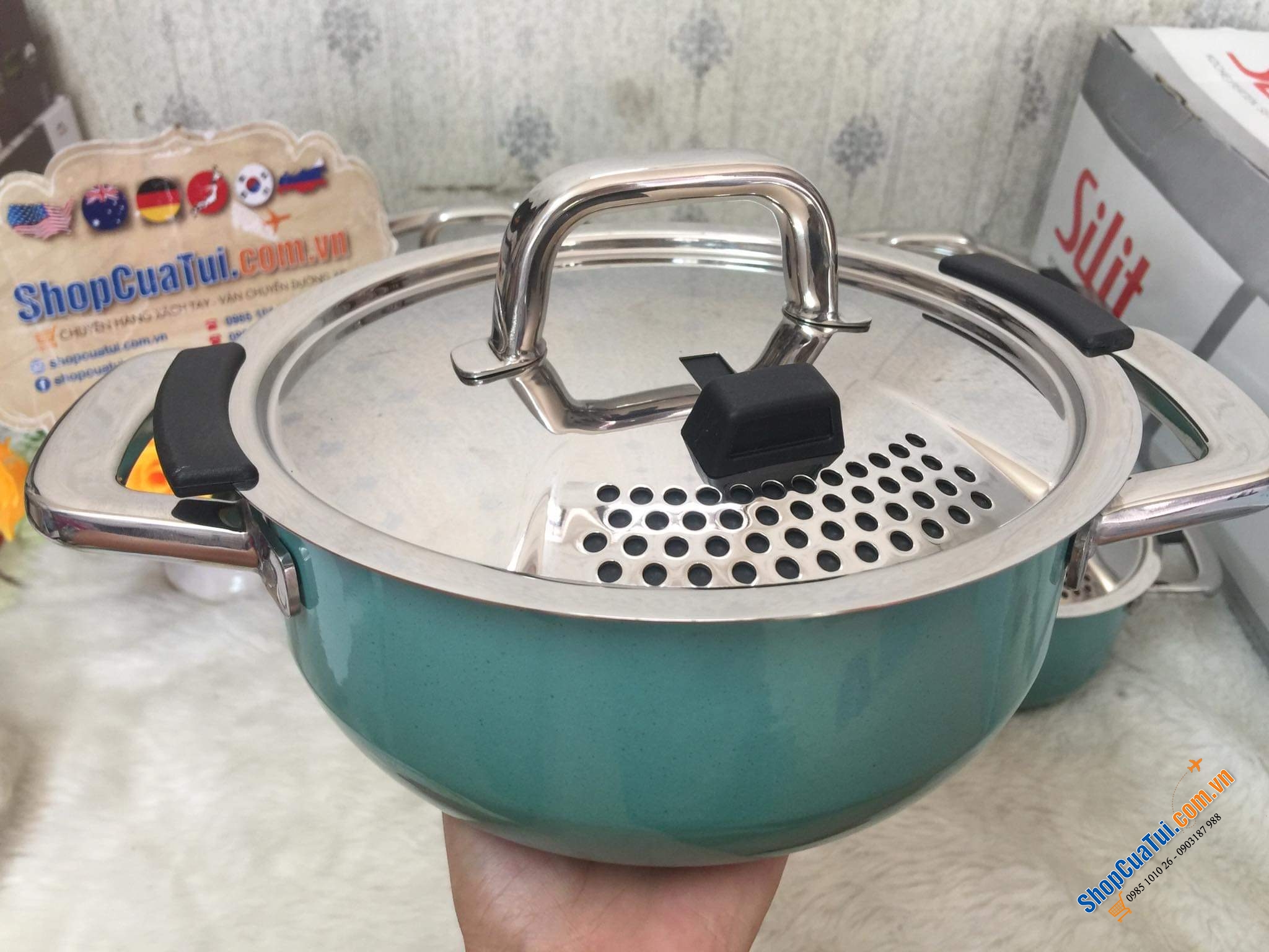 Bộ nồi  SILIT NATURE màu xanh 4 món đắt nhất trong các màu