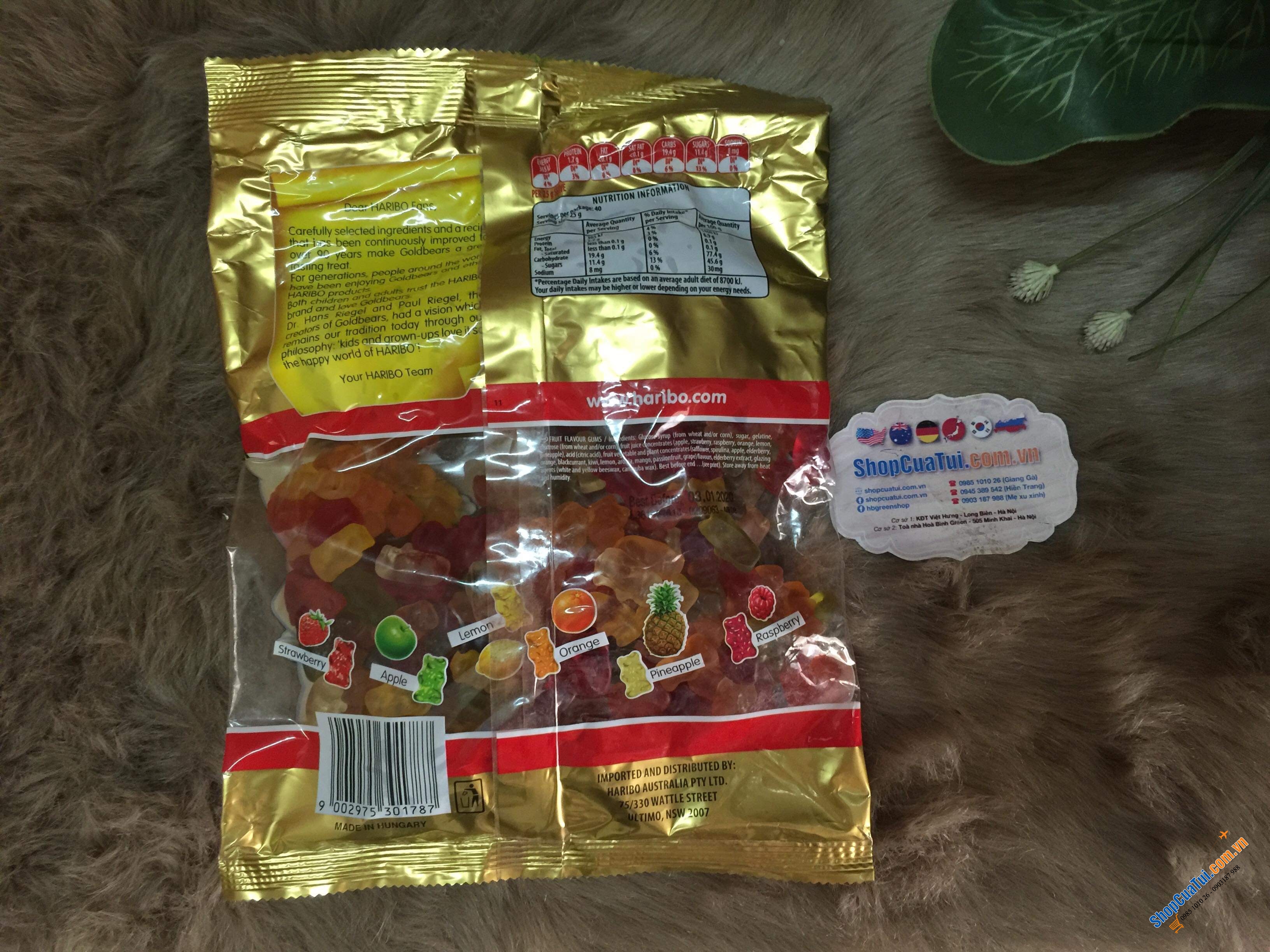 Kẹo chíp chíp Haribo túi 1kg to đùng cho các con tha hồ ăn nhé!