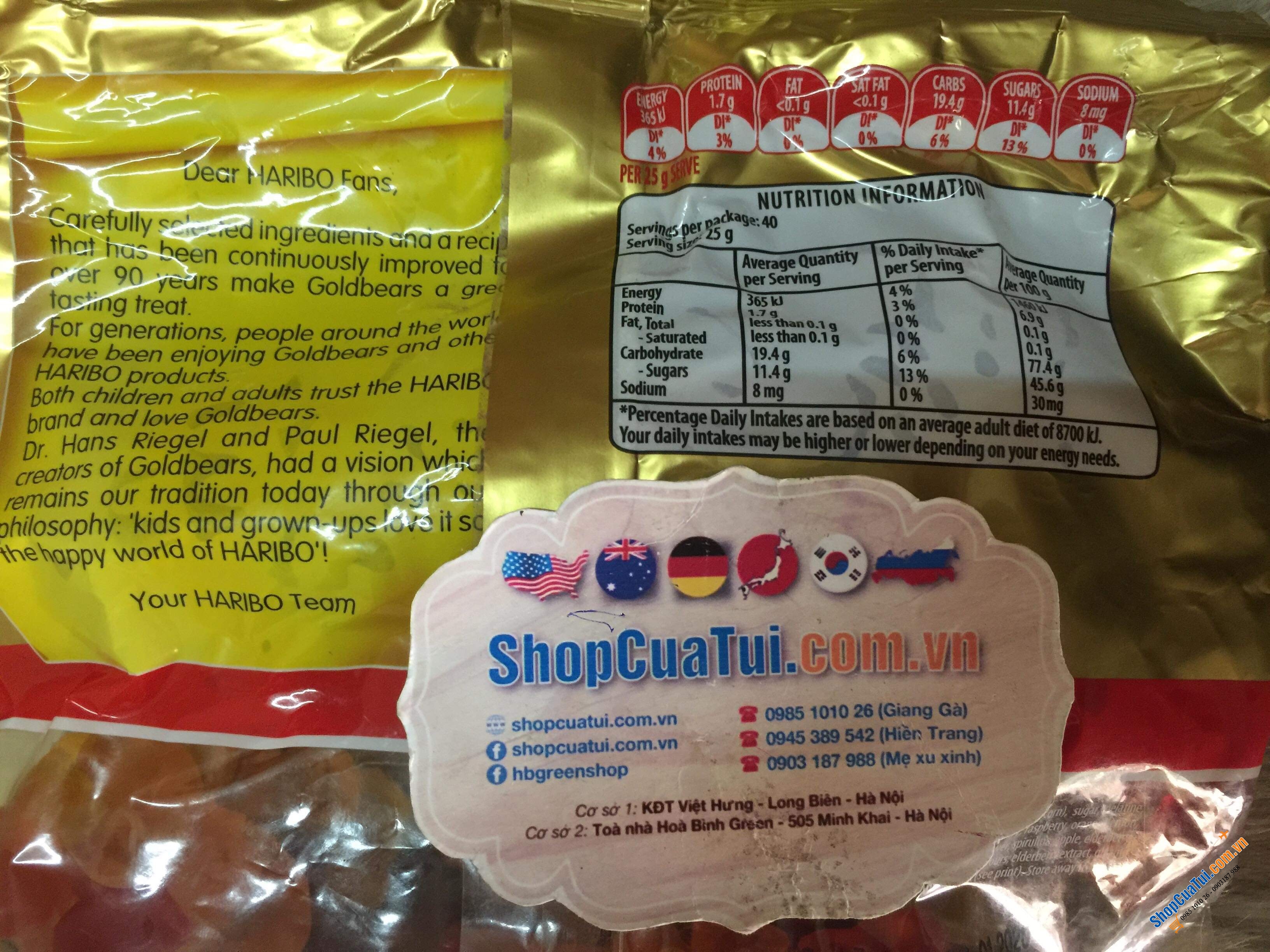 Kẹo chíp chíp Haribo túi 1kg to đùng cho các con tha hồ ăn nhé!