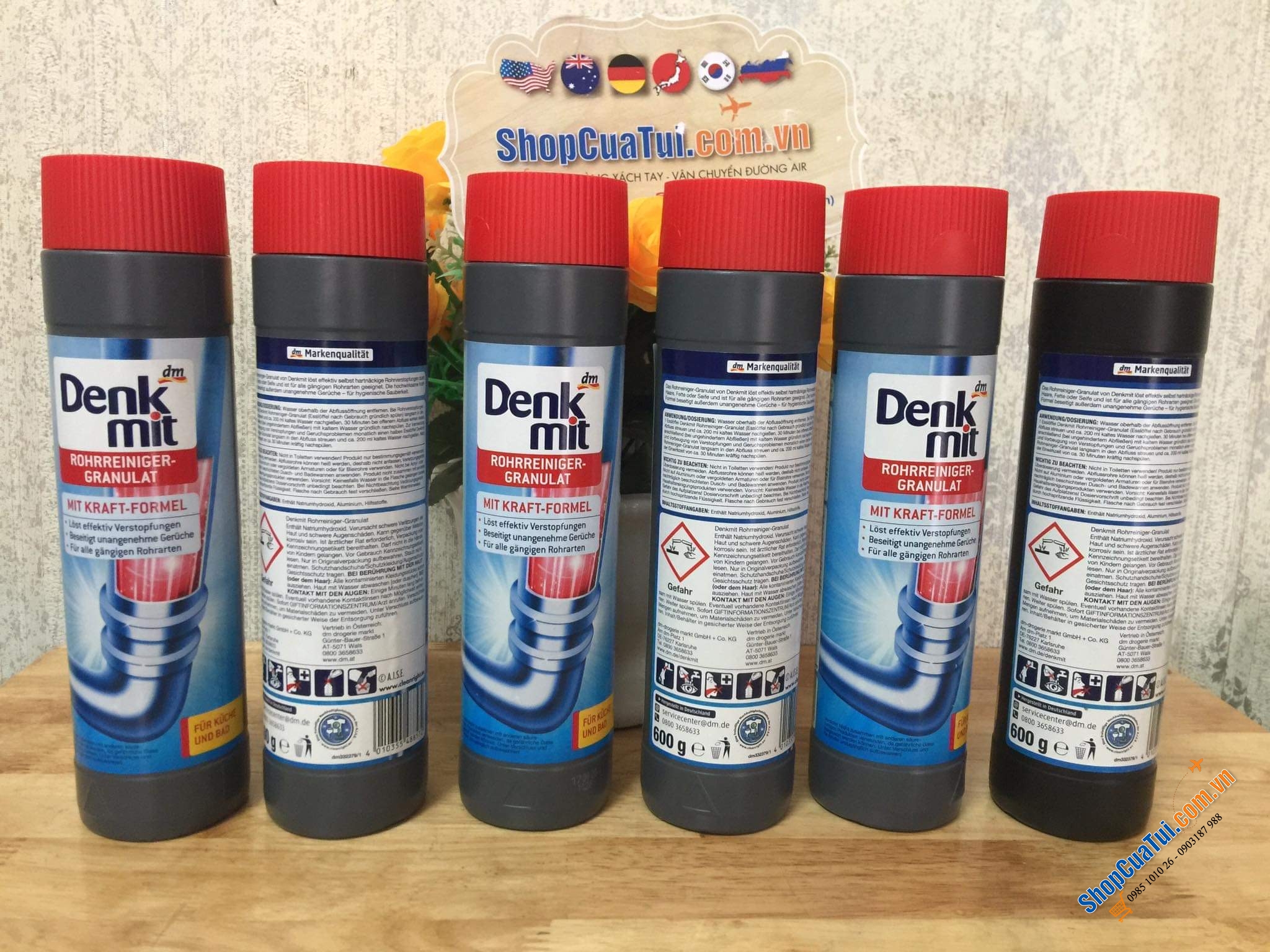 Bột thông cống của hãng Denkmit - nổi tiếng tại Đức về các sản phẩm thiết yếu phục vụ trong các gia đình