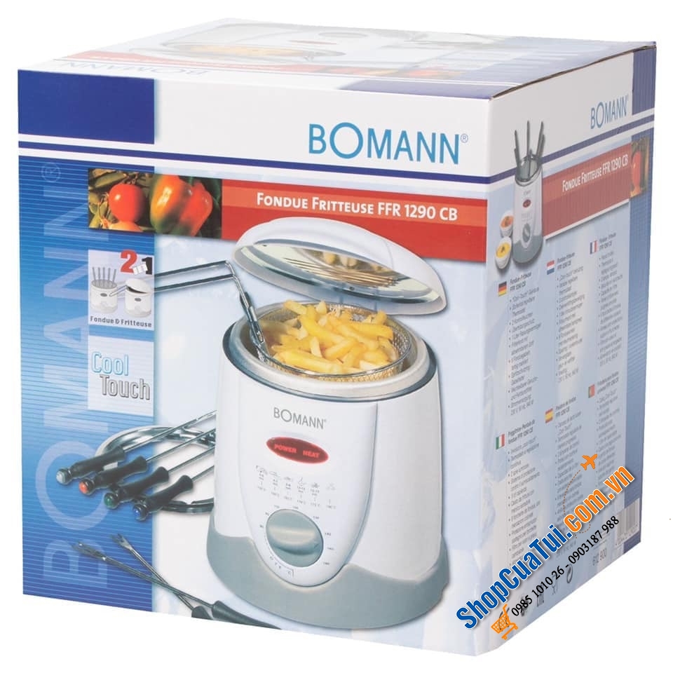 NỒI CHIÊN NGẬP DẦU 2 TRONG 1 BOMANN MINI