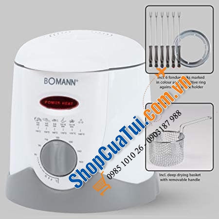 NỒI CHIÊN NGẬP DẦU 2 TRONG 1 BOMANN MINI