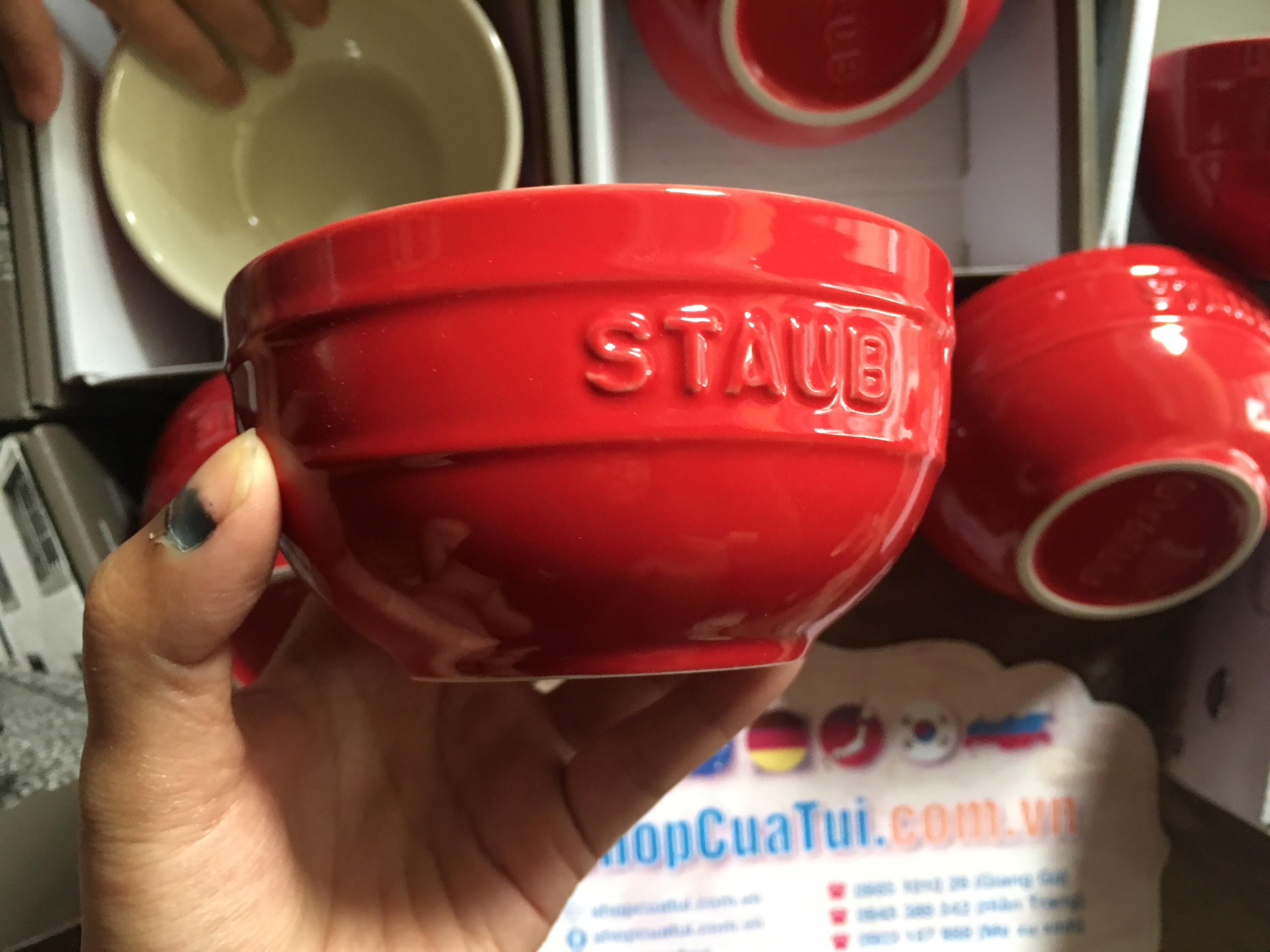 BÁT ĂN CƠM STAUB MÀU ĐỎ 12cm
