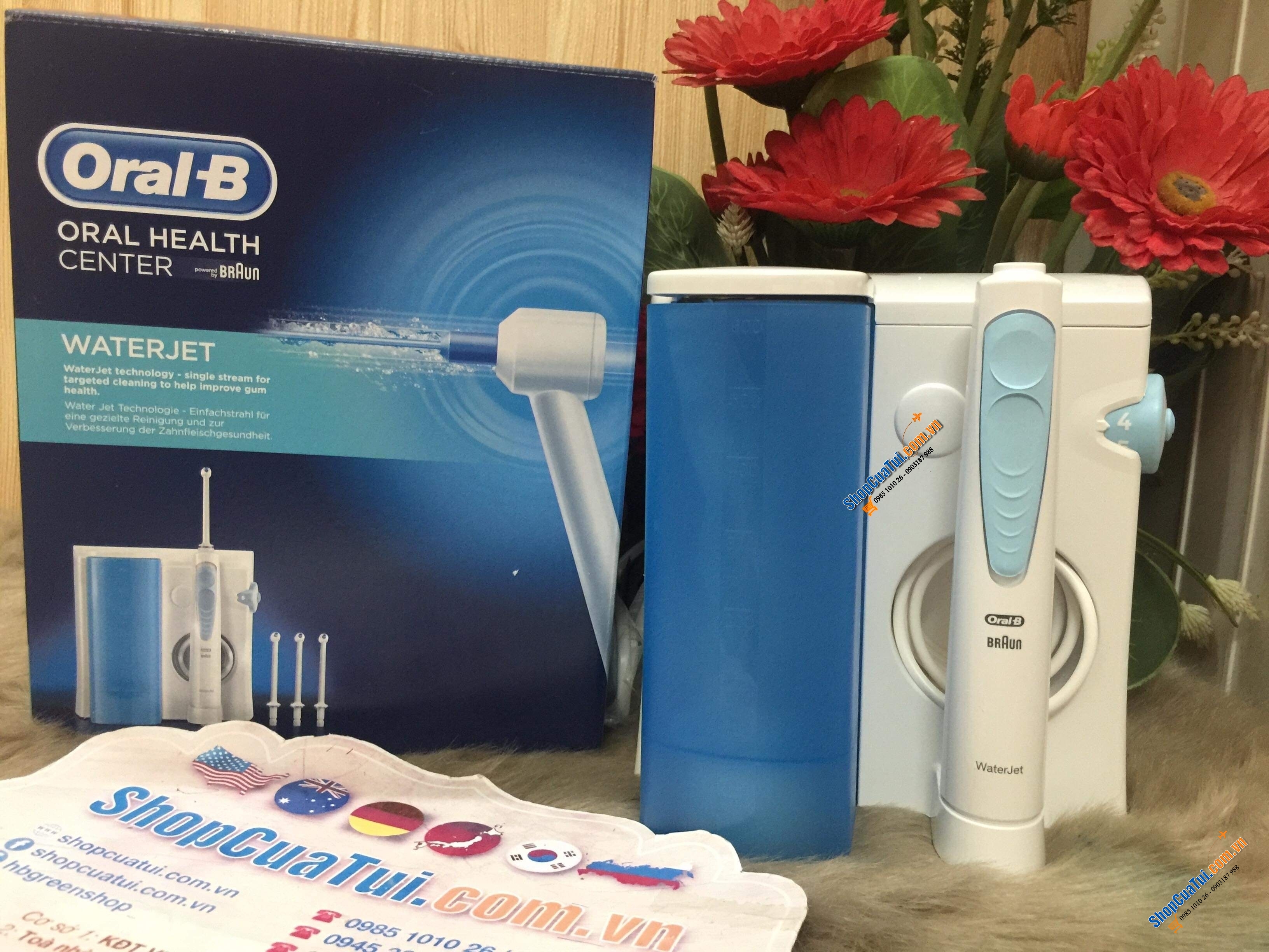 TĂM NƯỚC ORAL B WATERJET GỒM 4 ĐẦU CẮM