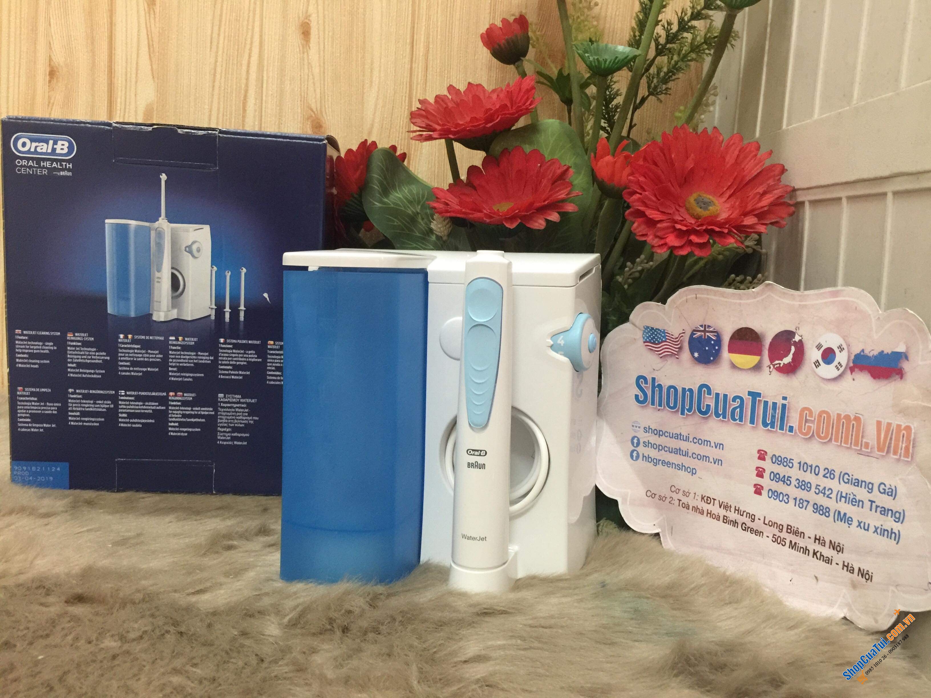 TĂM NƯỚC ORAL B WATERJET GỒM 4 ĐẦU CẮM