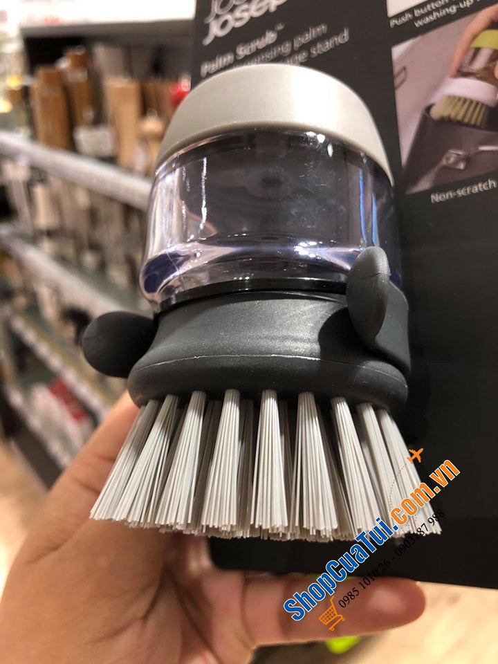 Dụng cụ rửa xoong nồi Joseph Joseph 85005 - CHỔI RỬA KÈM BÌNH ĐỰNG NƯỚC RỬA JOSEPH JOSEPH - DỤNG CỤ CỌ XOONG NỒI  kèm bình nước rửa bát mini