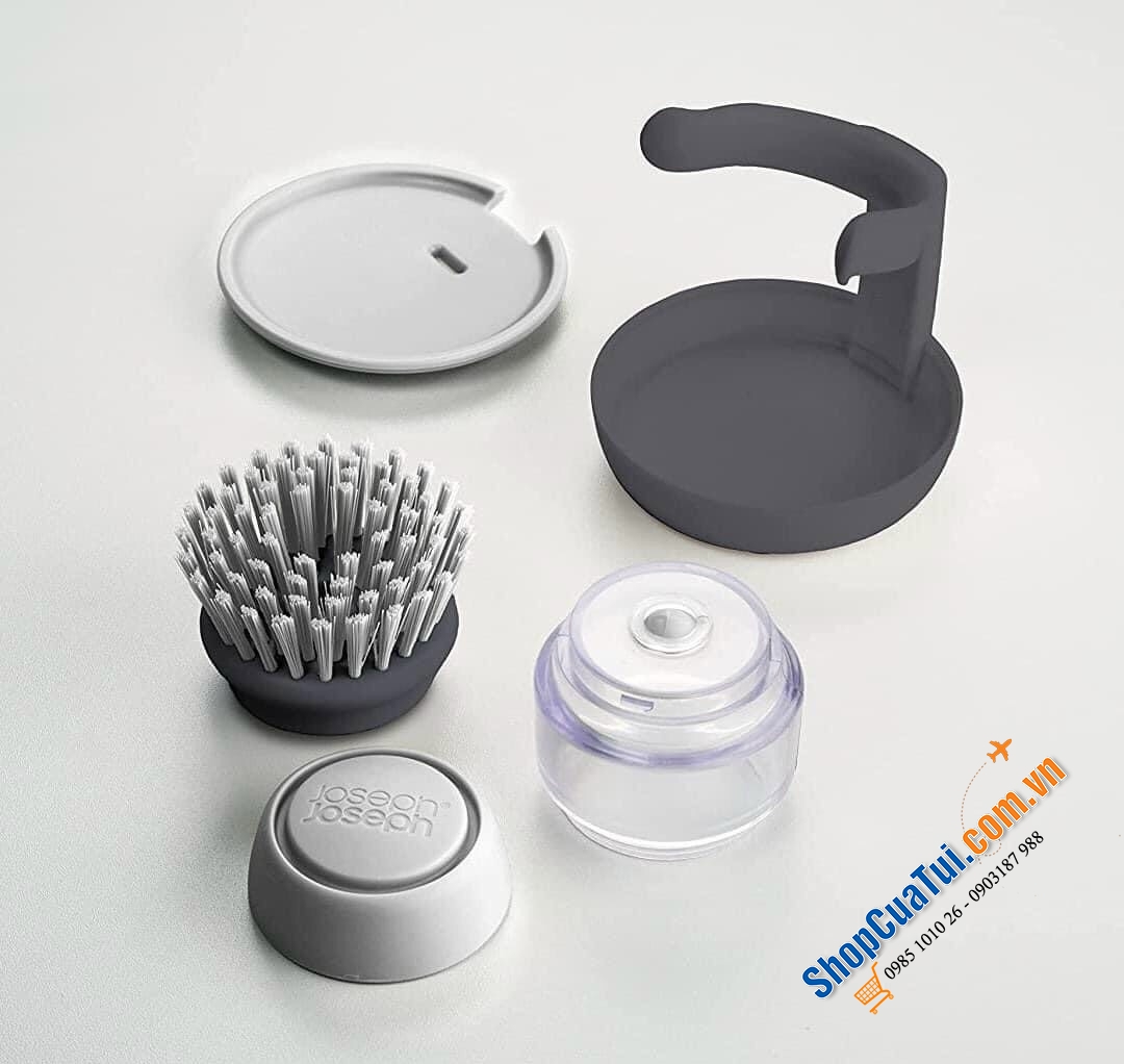 Dụng cụ rửa xoong nồi Joseph Joseph 85005 - CHỔI RỬA KÈM BÌNH ĐỰNG NƯỚC RỬA JOSEPH JOSEPH - DỤNG CỤ CỌ XOONG NỒI  kèm bình nước rửa bát mini