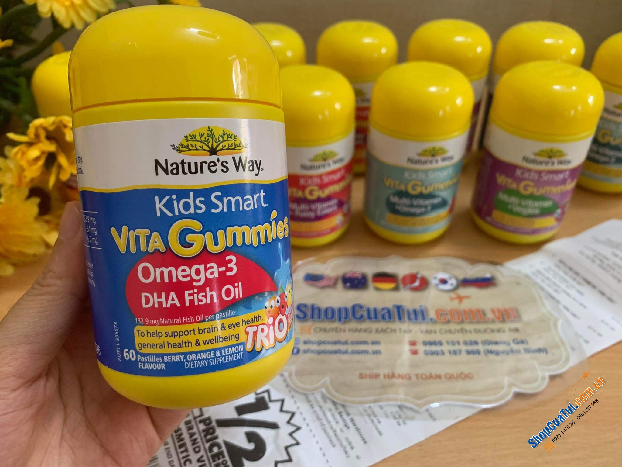 Kẹo dẻo Nature way Kids Smart Vita Gummies Omega 3 Fish Oil 60 viên Úc