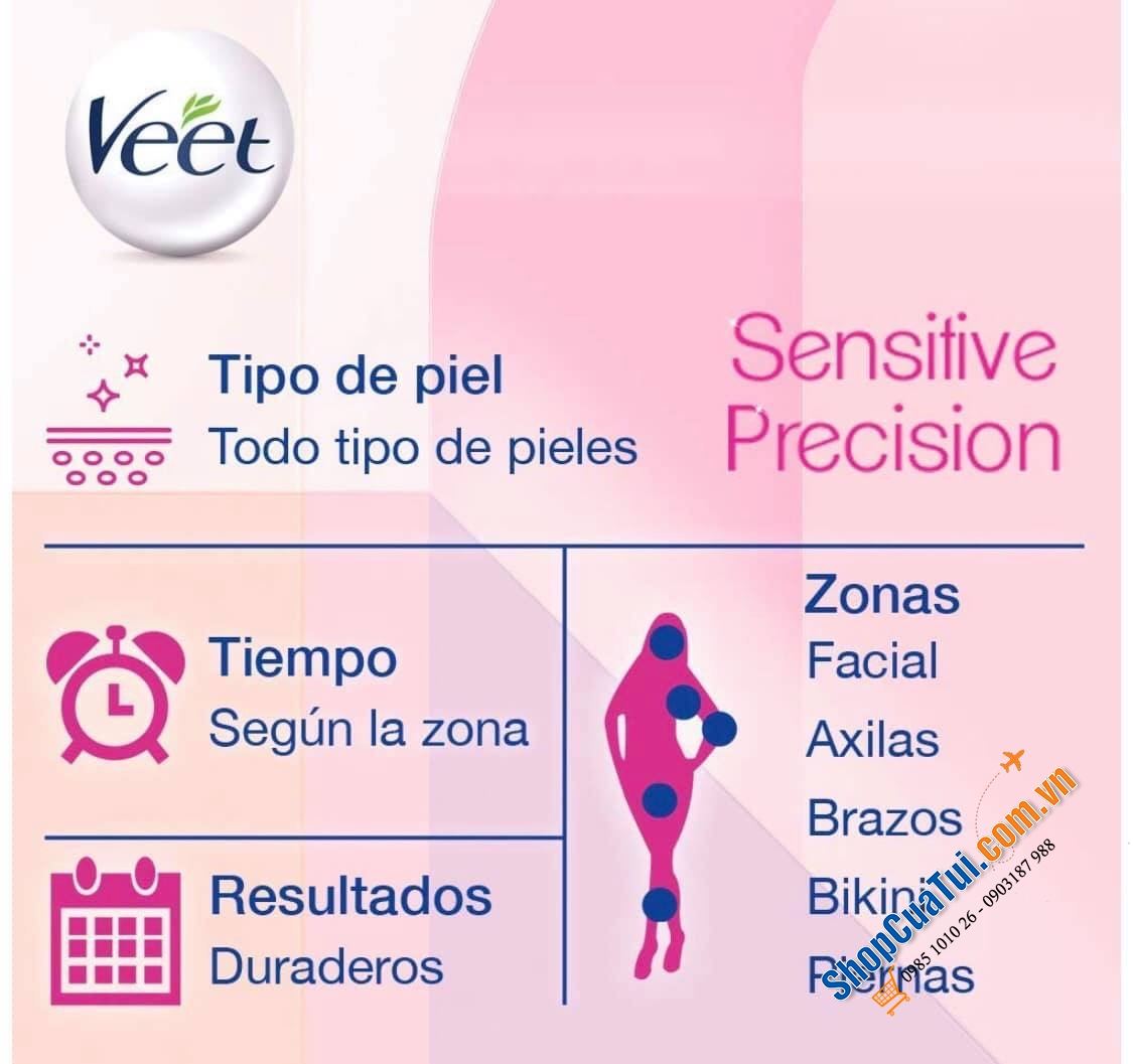 MÁY CẠO LÔNG / TỈA LÔNG VEET SENSITIVE PRECISION - HÀNG ĐỨC