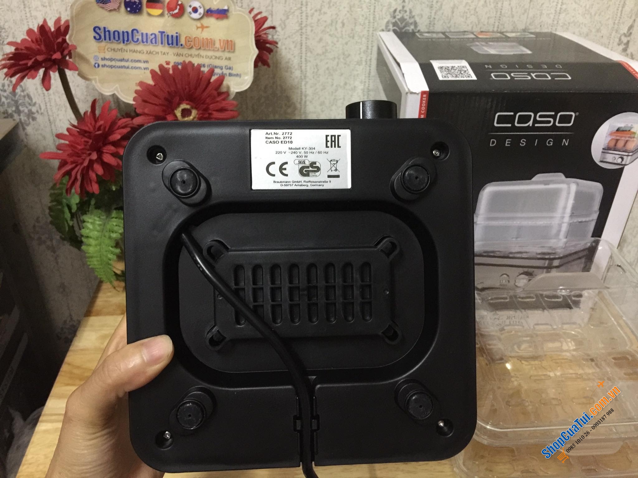 Nồi hấp điện 2 tầng mini Caso ED10 Germany