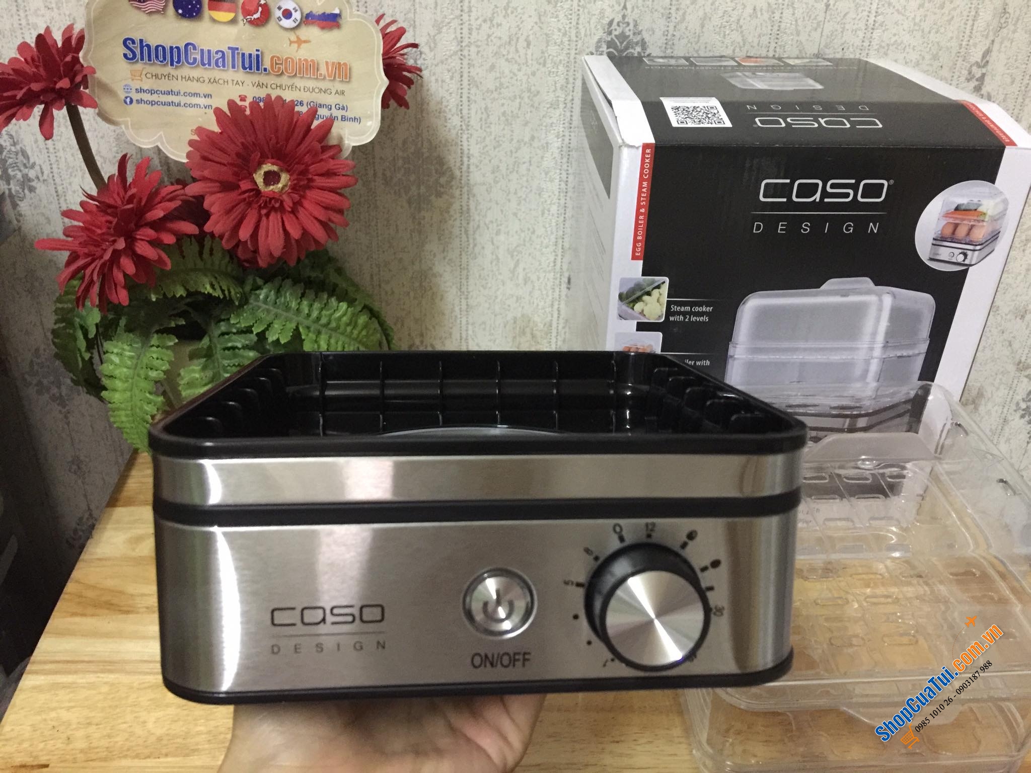 Nồi hấp điện 2 tầng mini Caso ED10 Germany