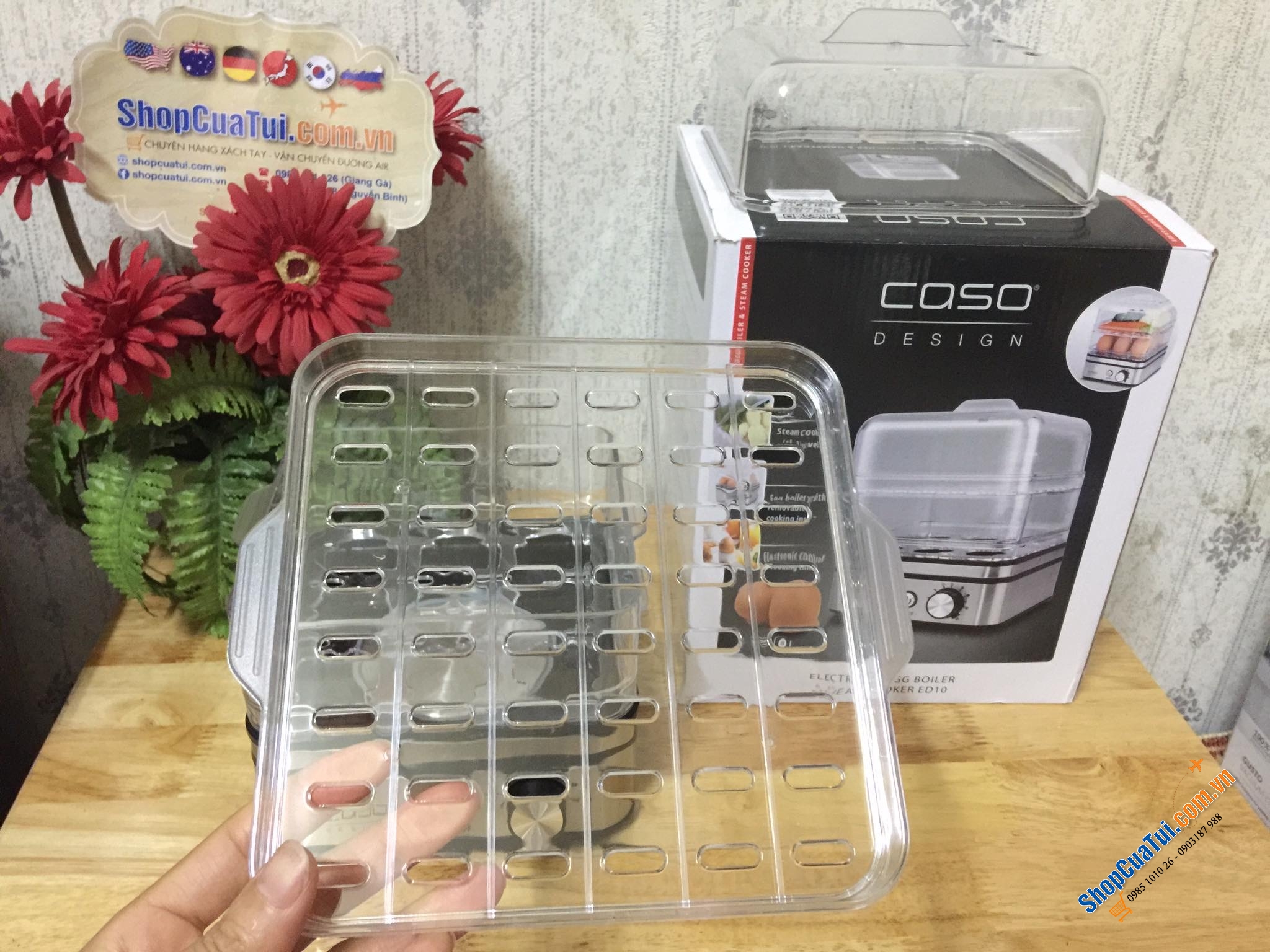 Nồi hấp điện 2 tầng mini Caso ED10 Germany