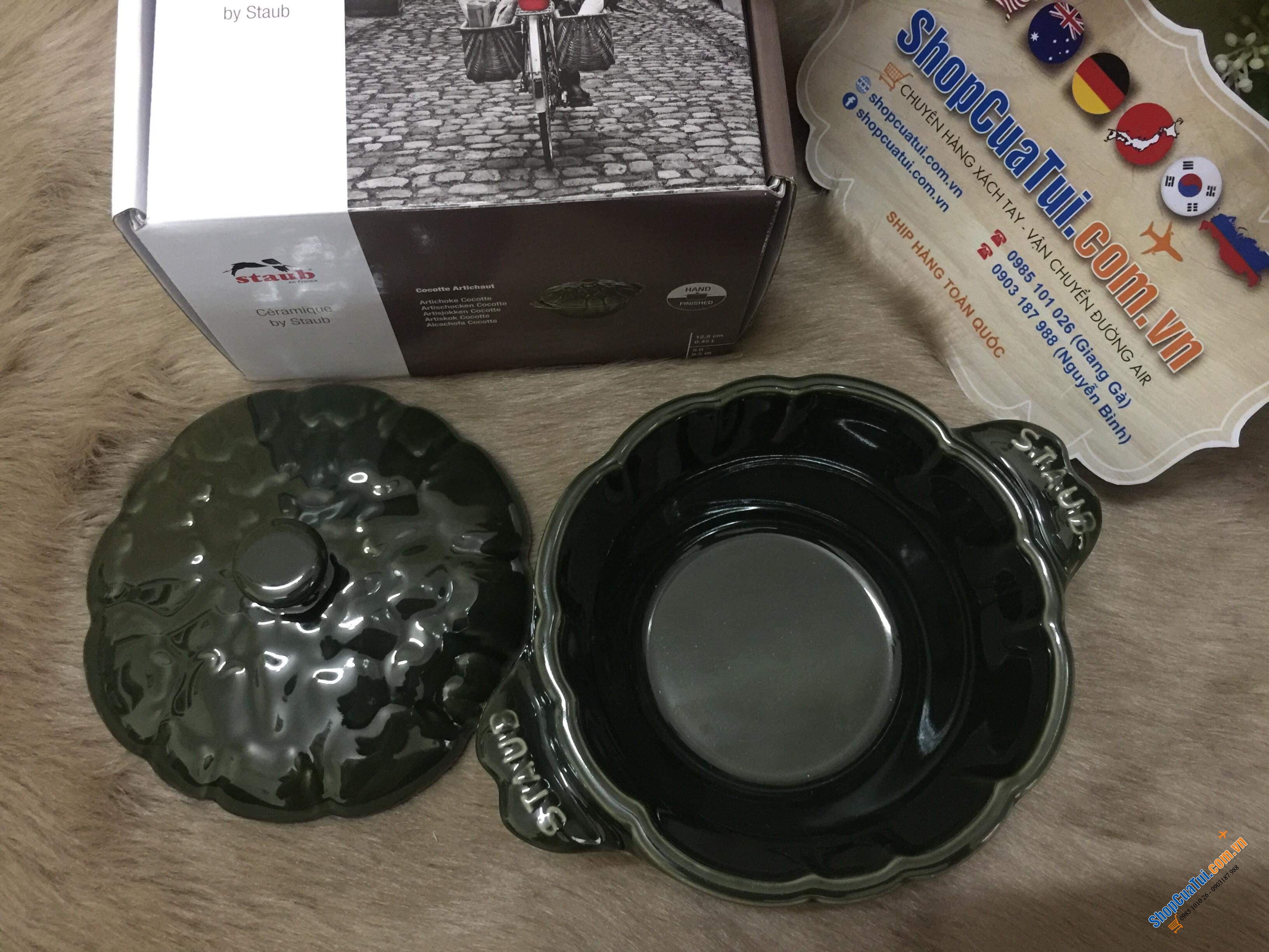 ÂU SỨ STAUB HÌNH HOA ASTISO - MÀU HÚNG QUẾ ĐẮT GIÁ