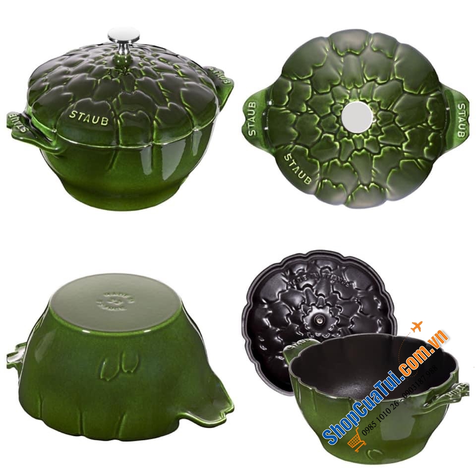 ÂU SỨ STAUB HÌNH HOA ASTISO - MÀU HÚNG QUẾ ĐẮT GIÁ