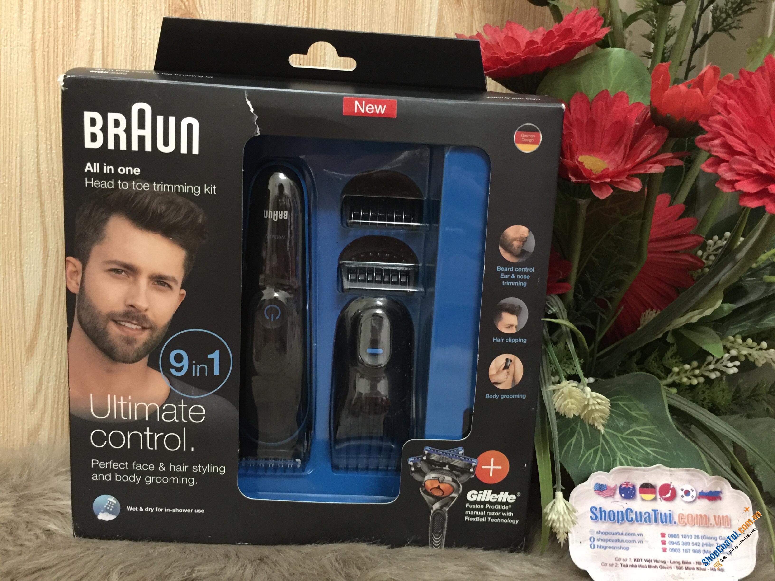 BỘ DỤNG CỤ CHĂM SÓC RÂU TÓC, LÔNG BRAUN 9IN1