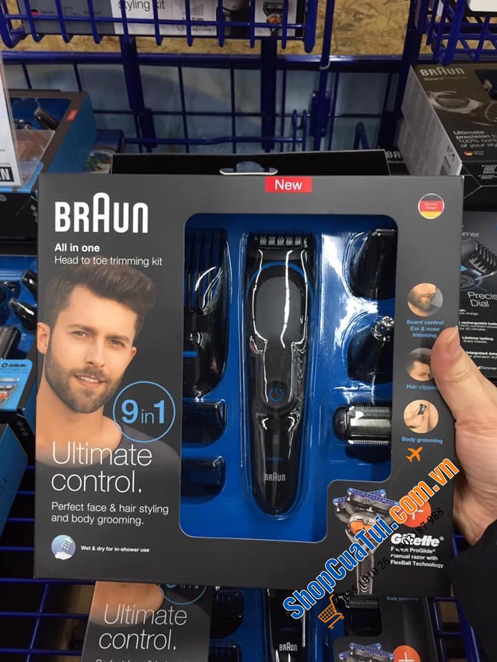 BỘ DỤNG CỤ CHĂM SÓC RÂU TÓC, LÔNG BRAUN 9IN1