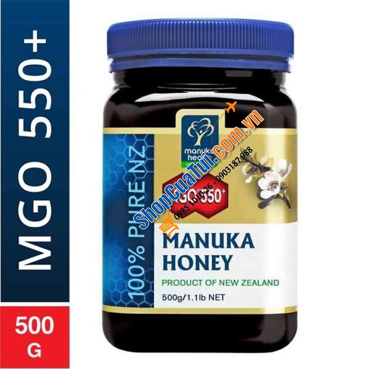  Mật Ong Manuka Health MGO 550+ Manuka Honey 500g - Độ Kháng Khuẩn: MGO 550+