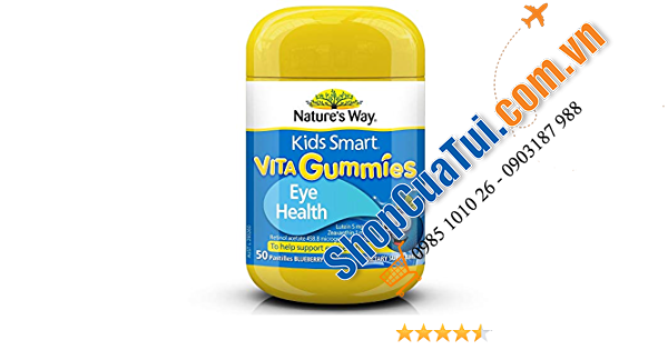 Bổ mắt VIÊN NHAI BẢO VỆ MẮT DÀNH CHO TRẺ EM Nature Way Kids Smart Vita Gummies Blue Light Eye Defence 50 Pastilles