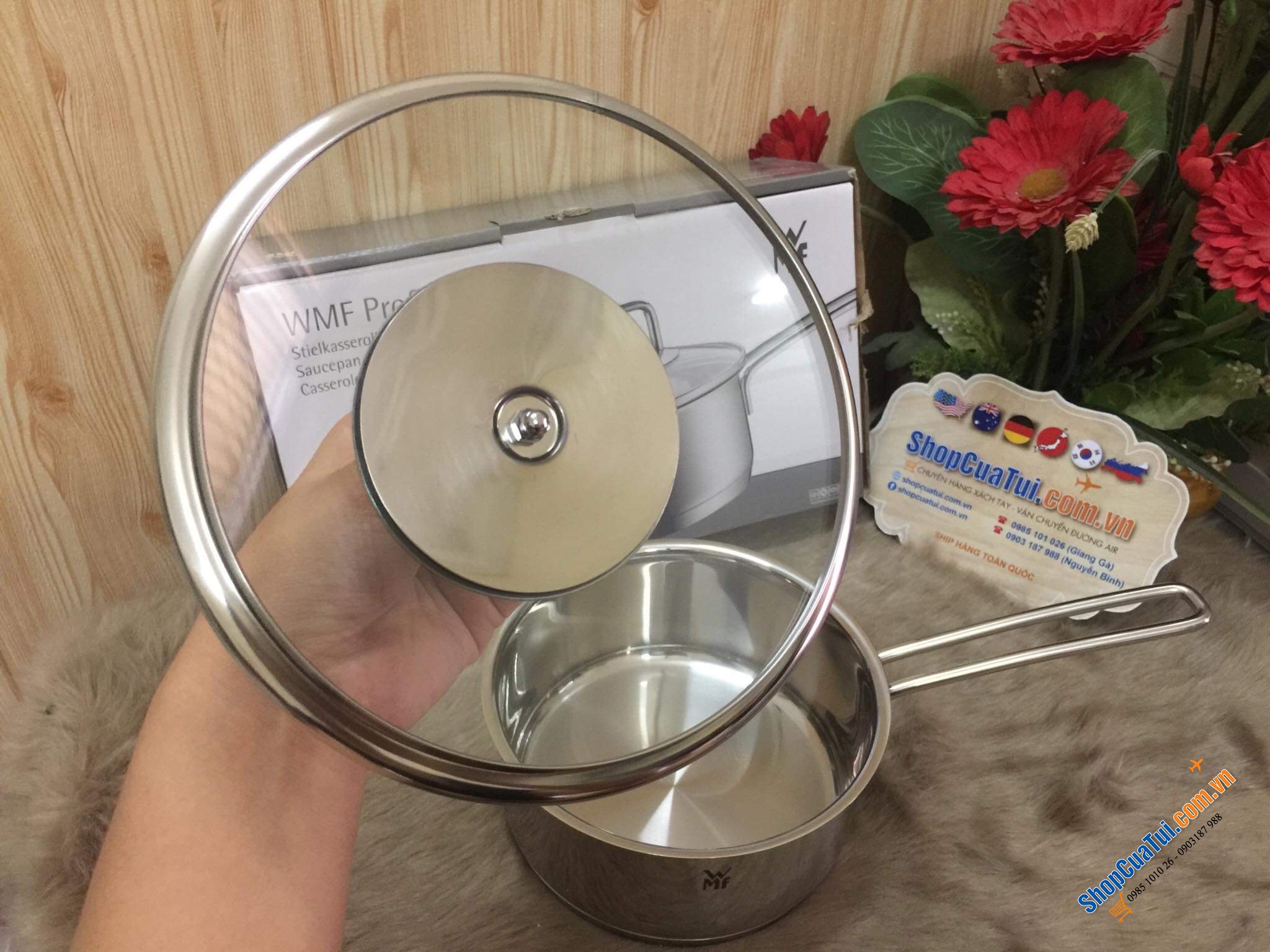 QUÁNH WMF 16 CM NẮP KÍNH
