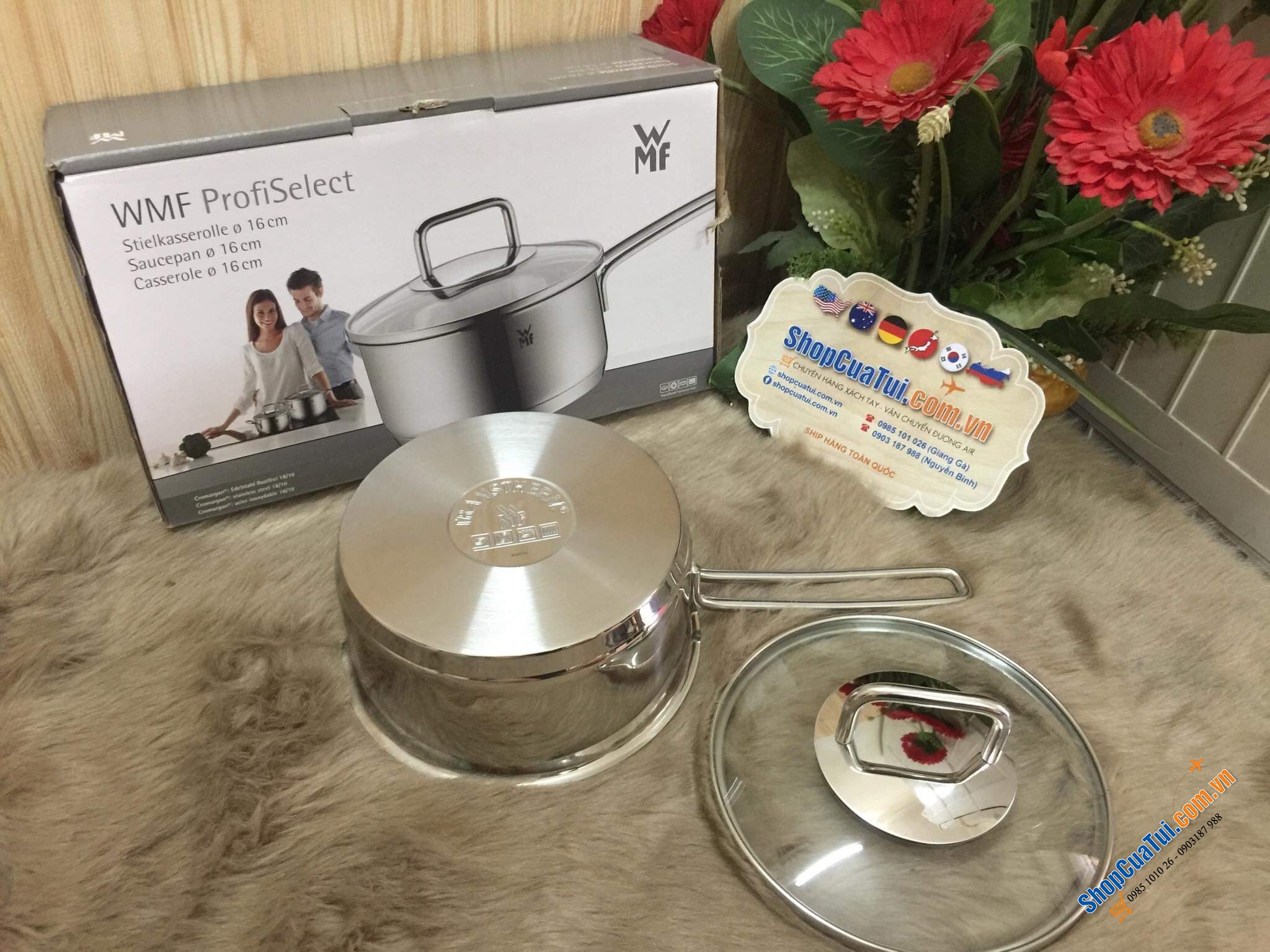 QUÁNH WMF 16 CM NẮP KÍNH