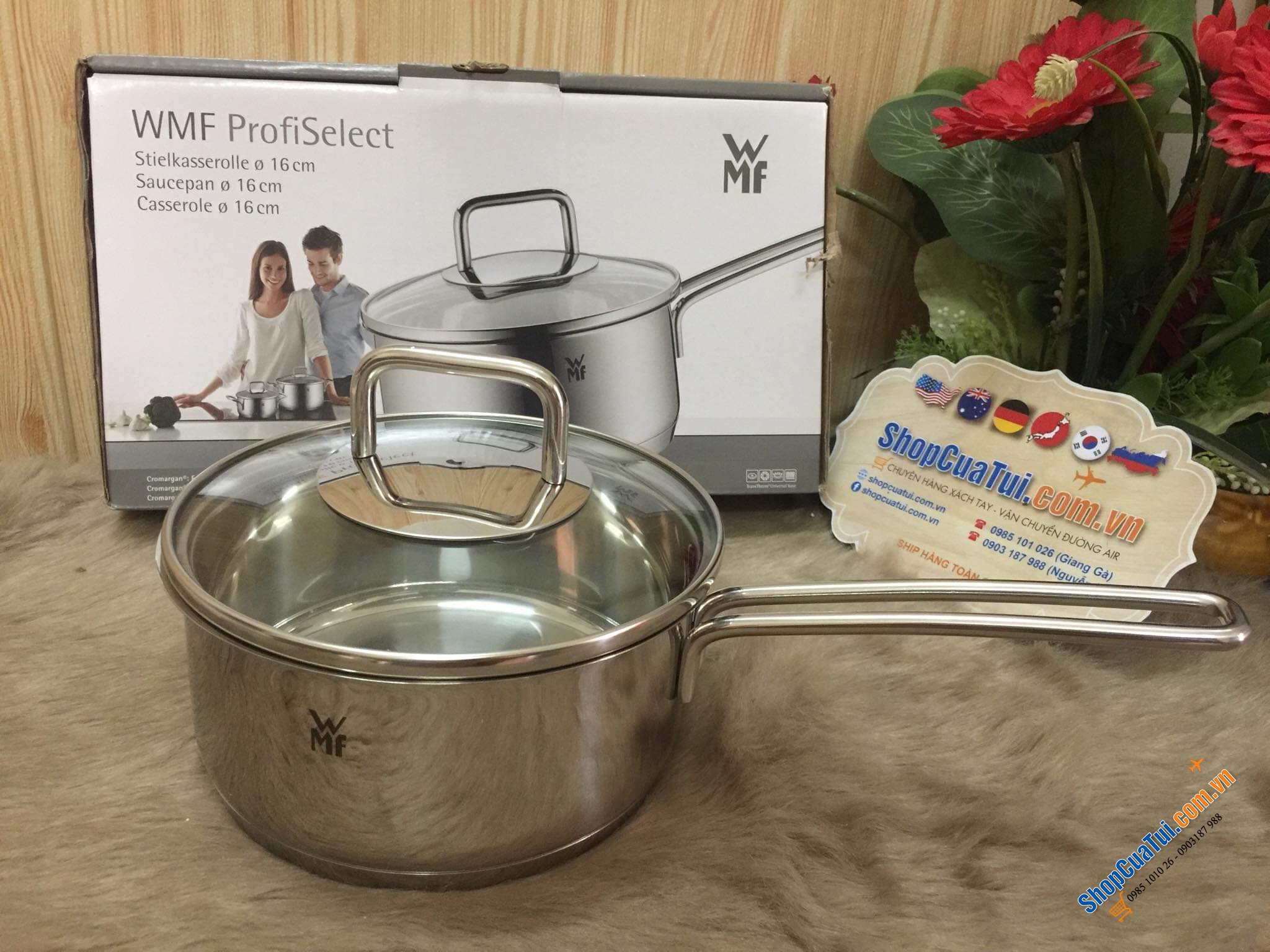 QUÁNH WMF 16 CM NẮP KÍNH