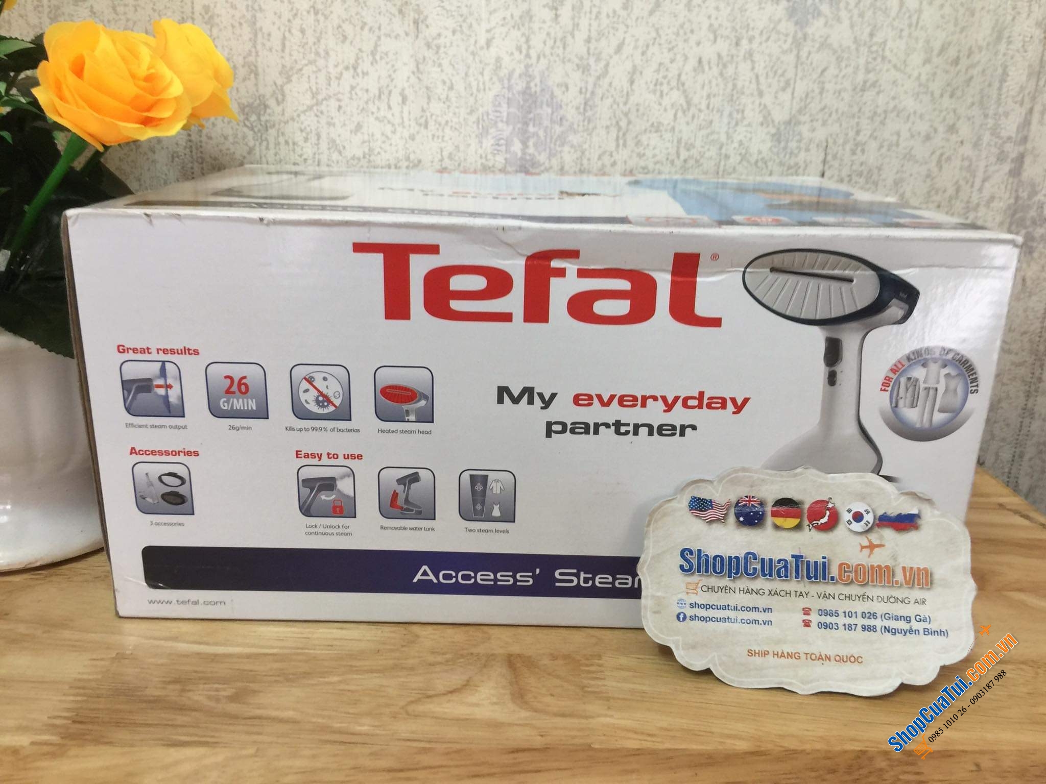 BÀN LÀ HƠI NƯỚC CẦM TAY TEFAL DT8100 THẾ HỆ MỚI CÔNG SUẤT MẠNH HƠN