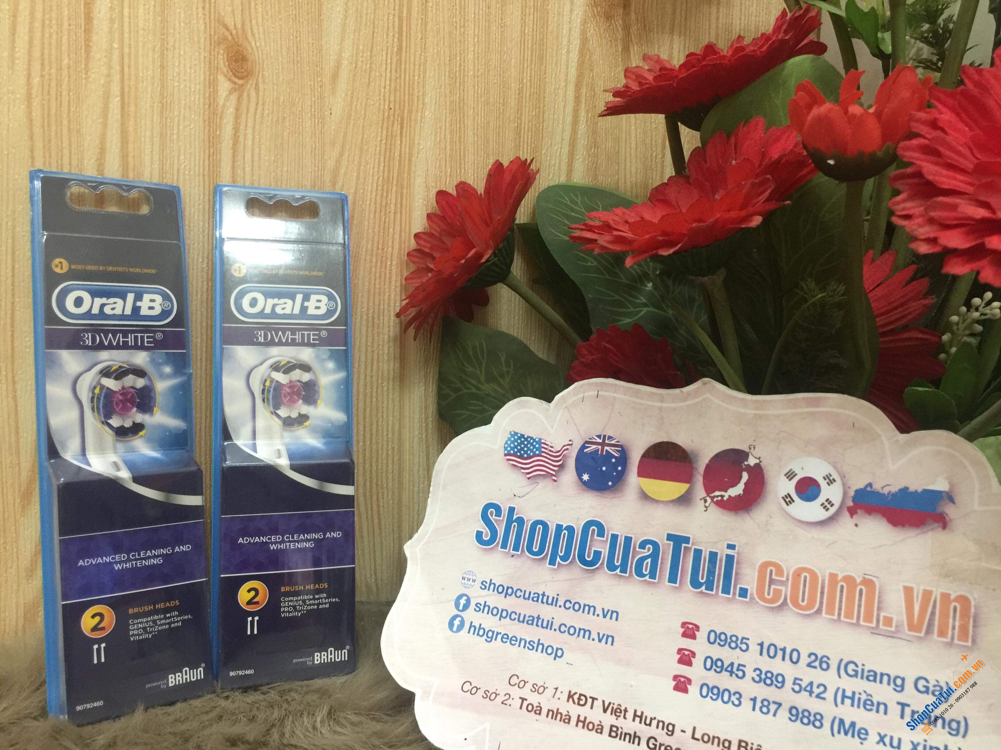 Sét 2 Đầu Bàn Chải Đánh Răng Điện Thay Thế Oral-b 3D White - made in Germany