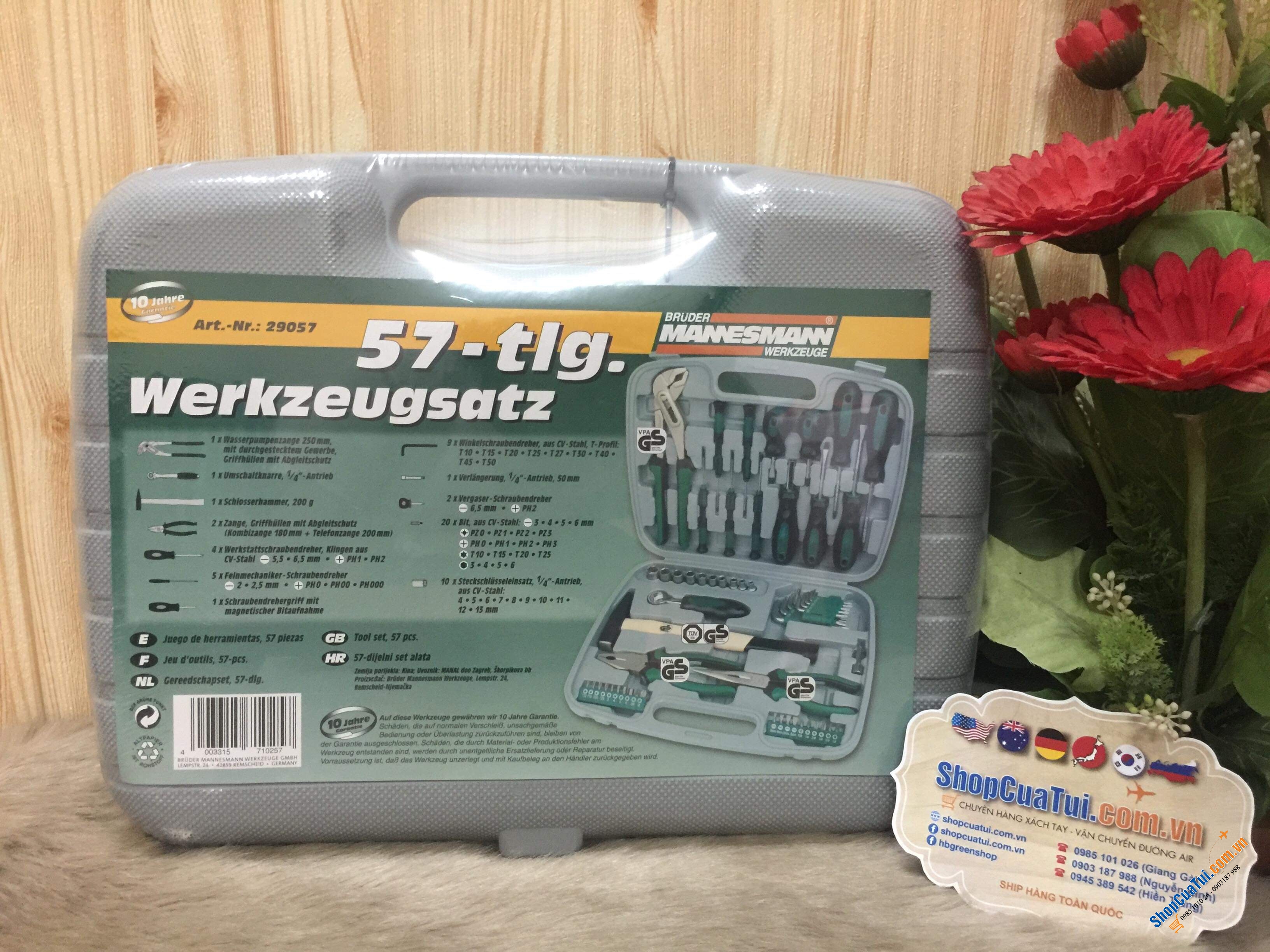 BỘ DỤNG CỤ SỬA CHỮA MANNESMANN 57 MÓN