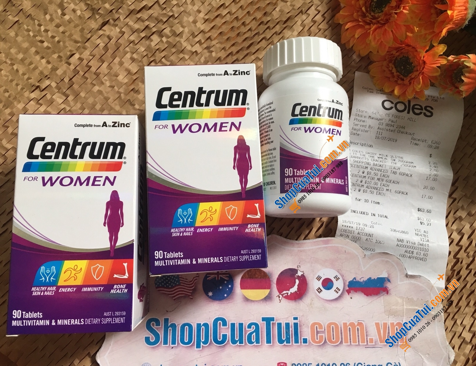 Vitamin tổng hợp cho phụ nữ Centrum for women hộp 90 viên