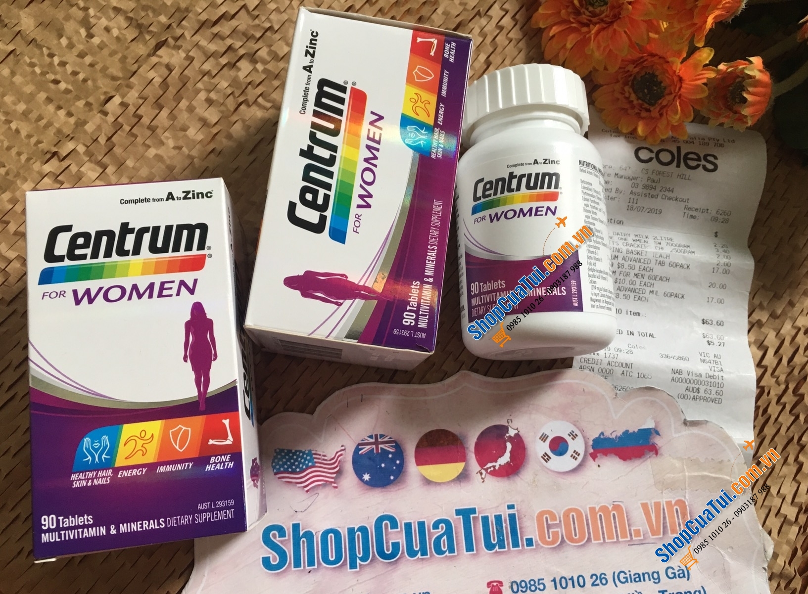 Vitamin tổng hợp cho phụ nữ Centrum for women hộp 90 viên