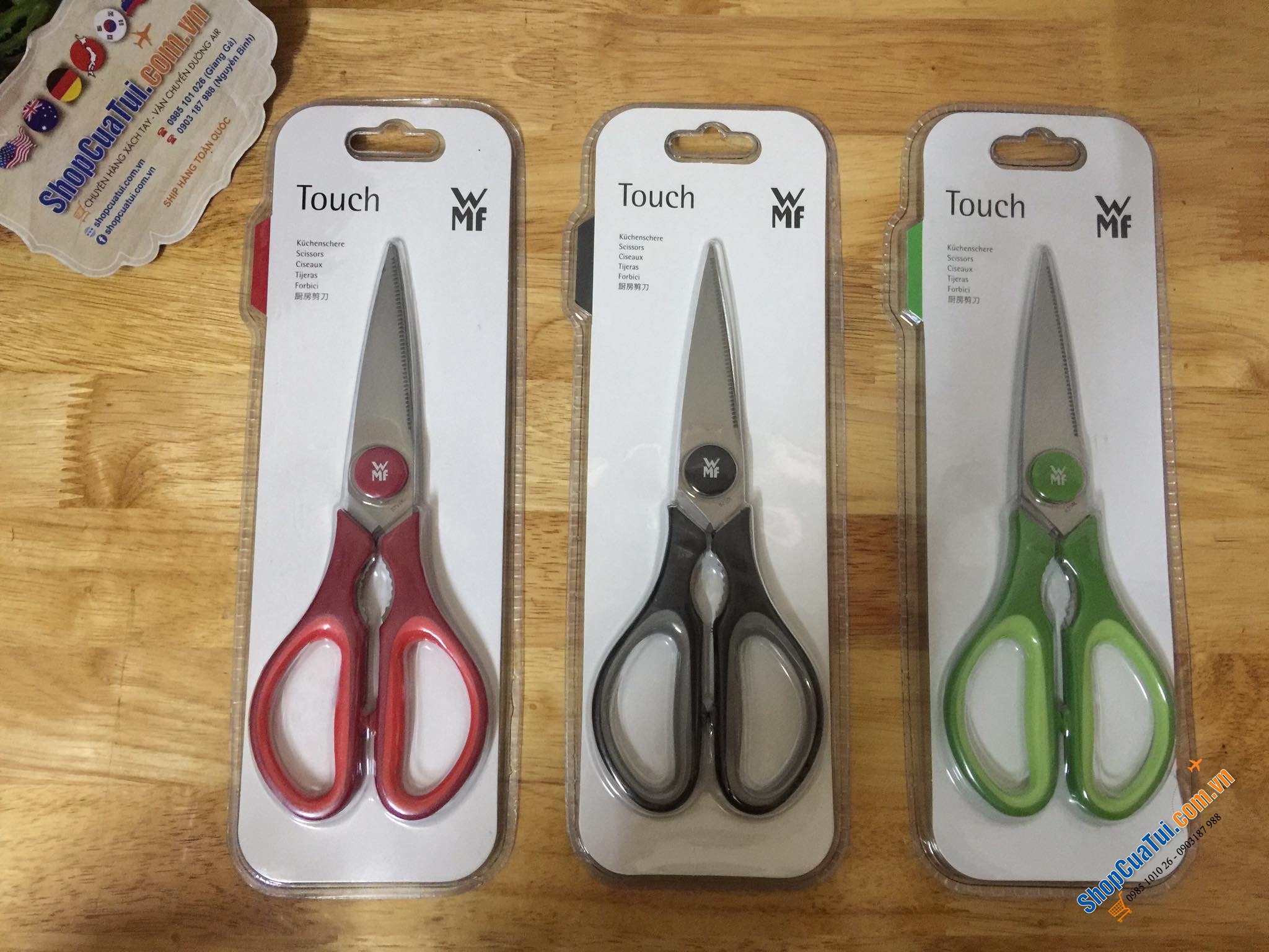 KÉO NHÀ BẾP WMF TOUCH đủ 3 màu : đen - đỏ - xanh lá