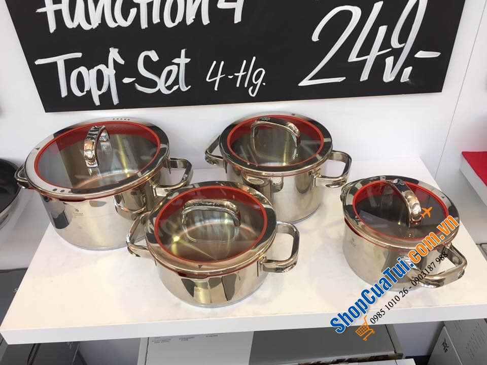 BỘ NỒI 4 MÓN SIÊU ĐẸP WMF FUNTION 4   MADE IN GERMANY DẬP ĐÁY