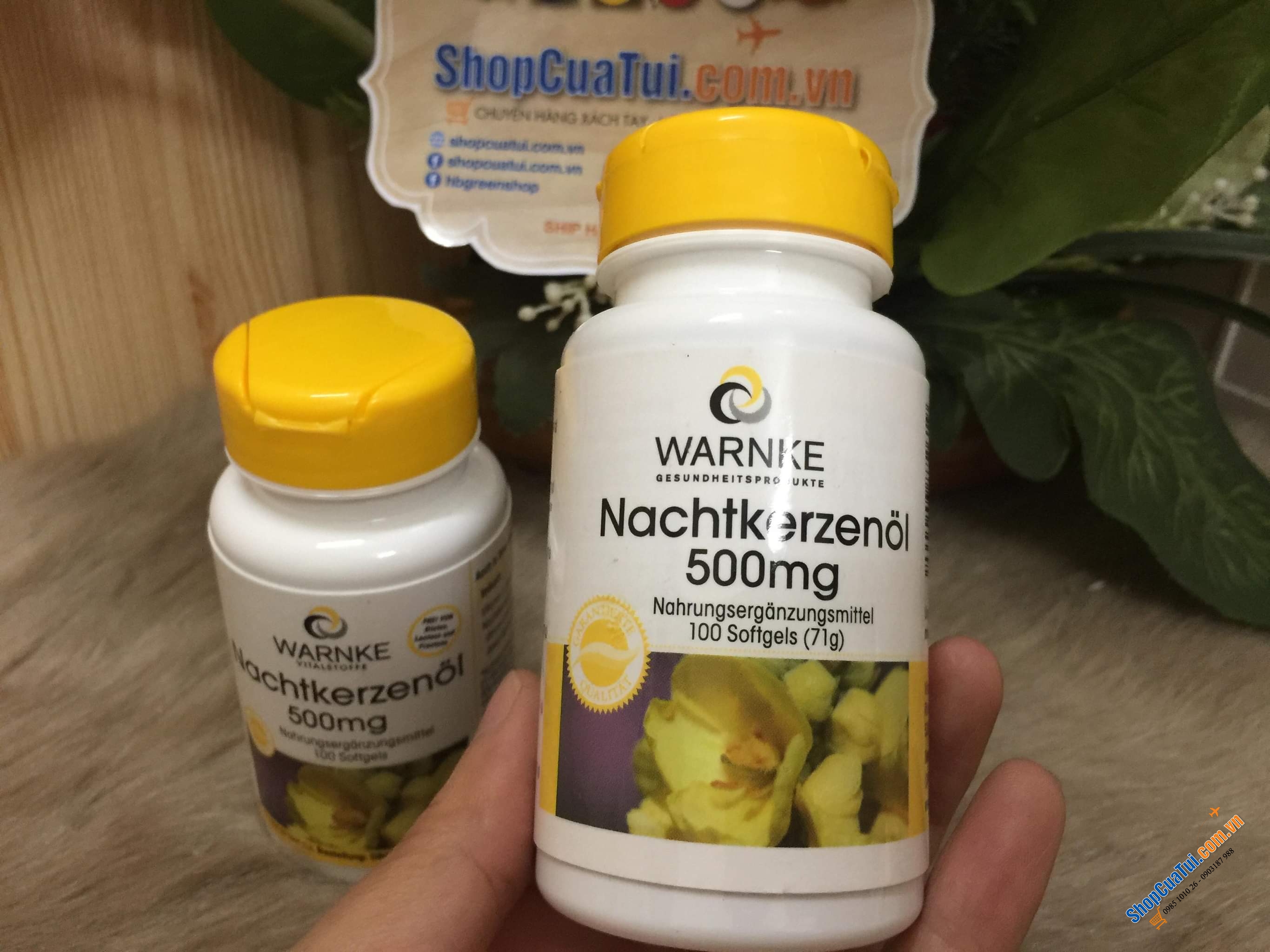 TINH DẦU HOA ANH THẢO Nachtkerzenöl 500 mg của Warnke 100 viên hộp nắp vàng (Giúp duy trì và điều hoà nội tiết tố nữ) - HÀNG ĐỨC