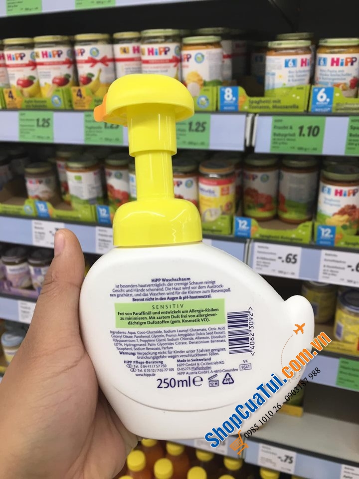 BỌT XÀ PHÒNG RỬA MẶT RỬA TAY HIPP VỊT