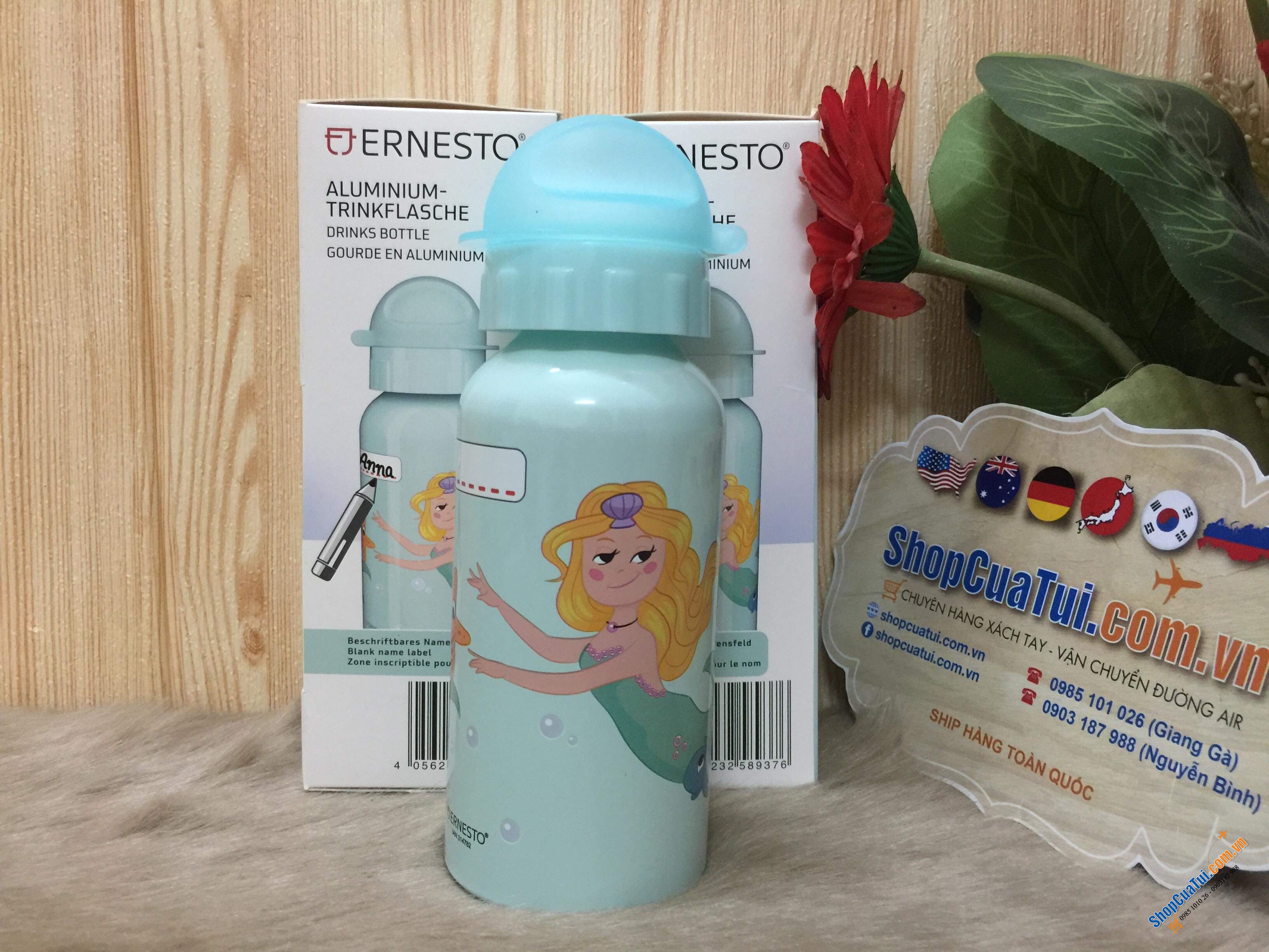 Bình đựng nước đi học cho bé của hãng Ernesto Đức 400ml
