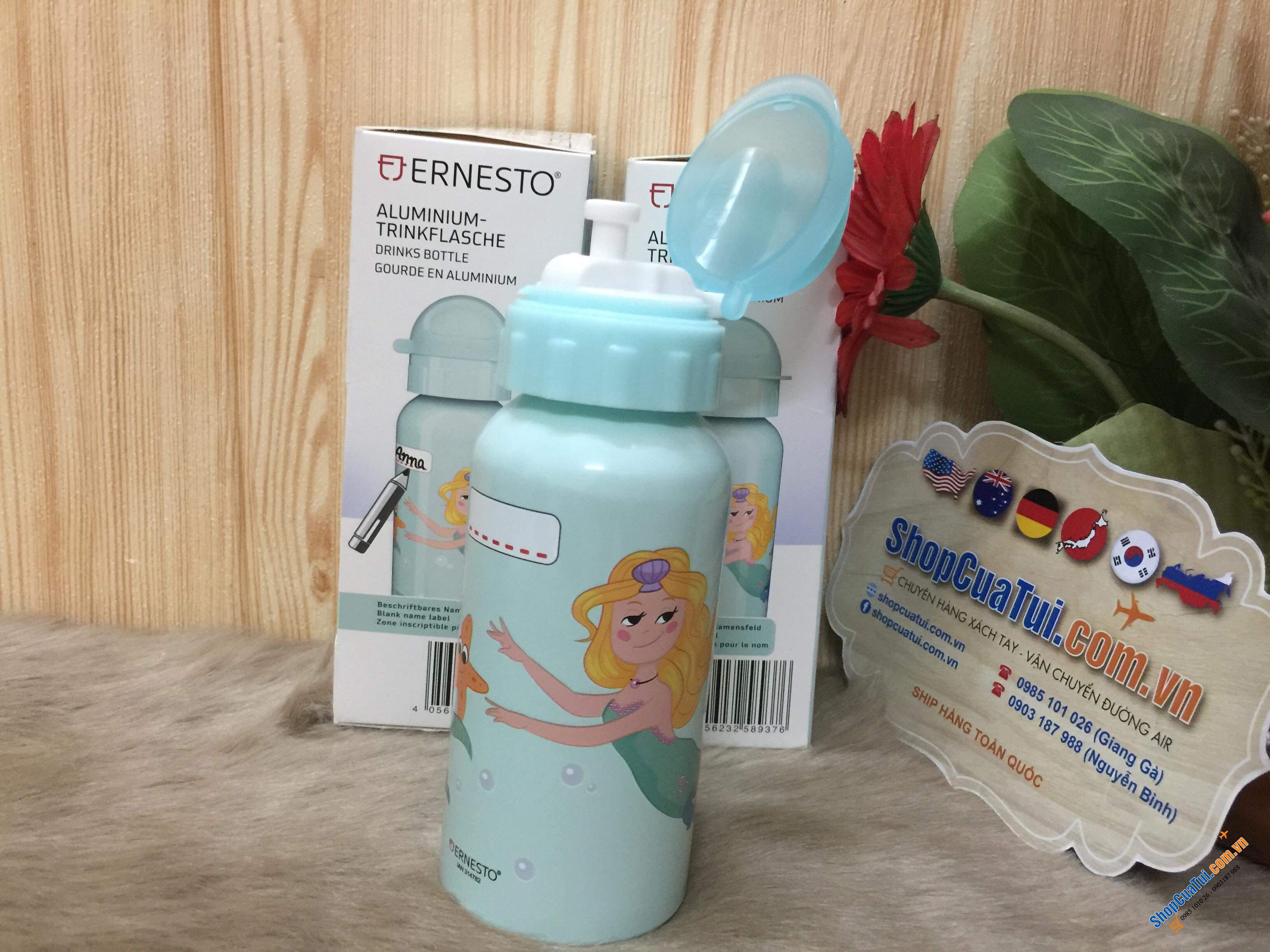 Bình đựng nước đi học cho bé của hãng Ernesto Đức 400ml