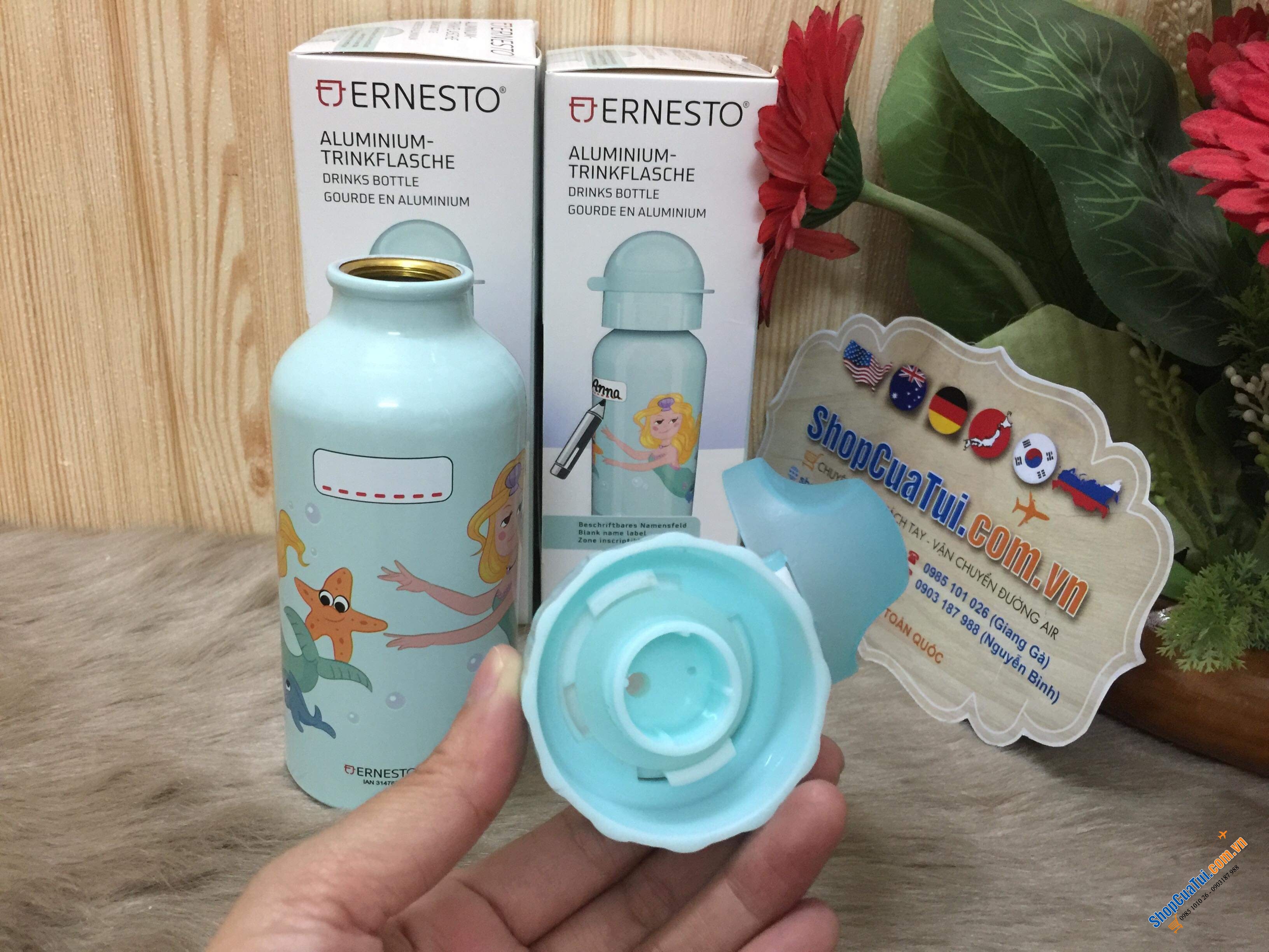 Bình đựng nước đi học cho bé của hãng Ernesto Đức 400ml