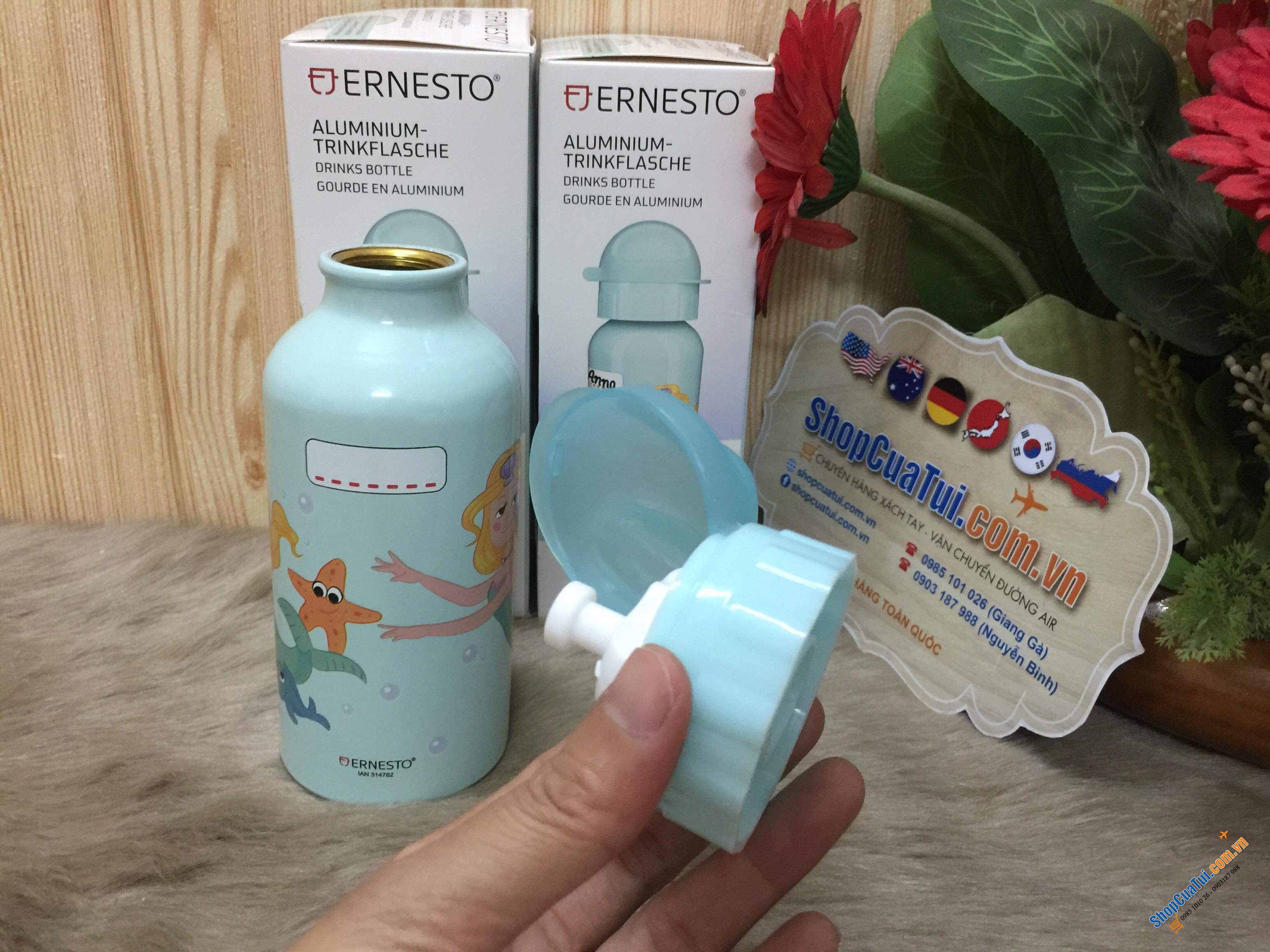 Bình đựng nước đi học cho bé của hãng Ernesto Đức 400ml