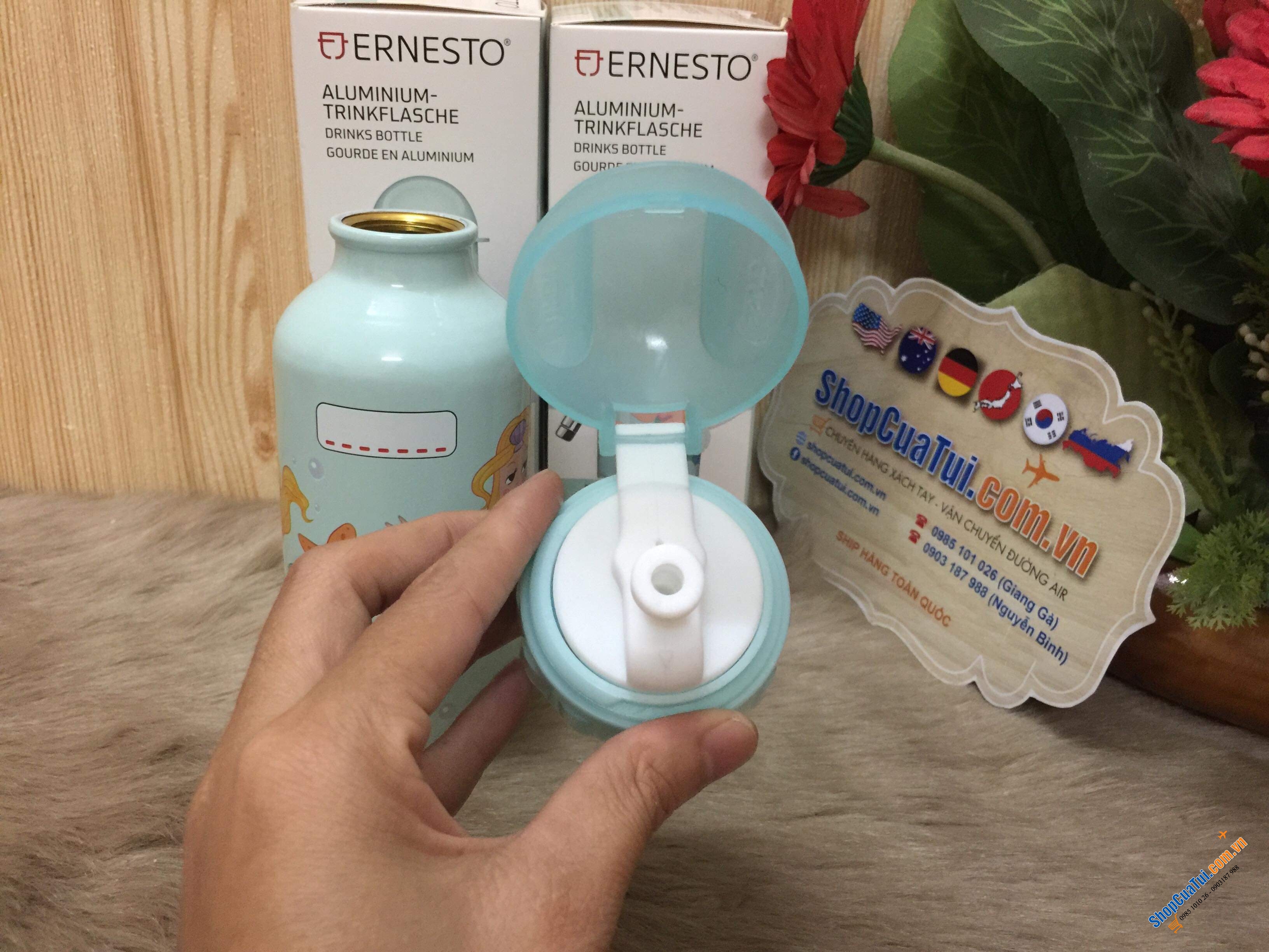 Bình đựng nước đi học cho bé của hãng Ernesto Đức 400ml