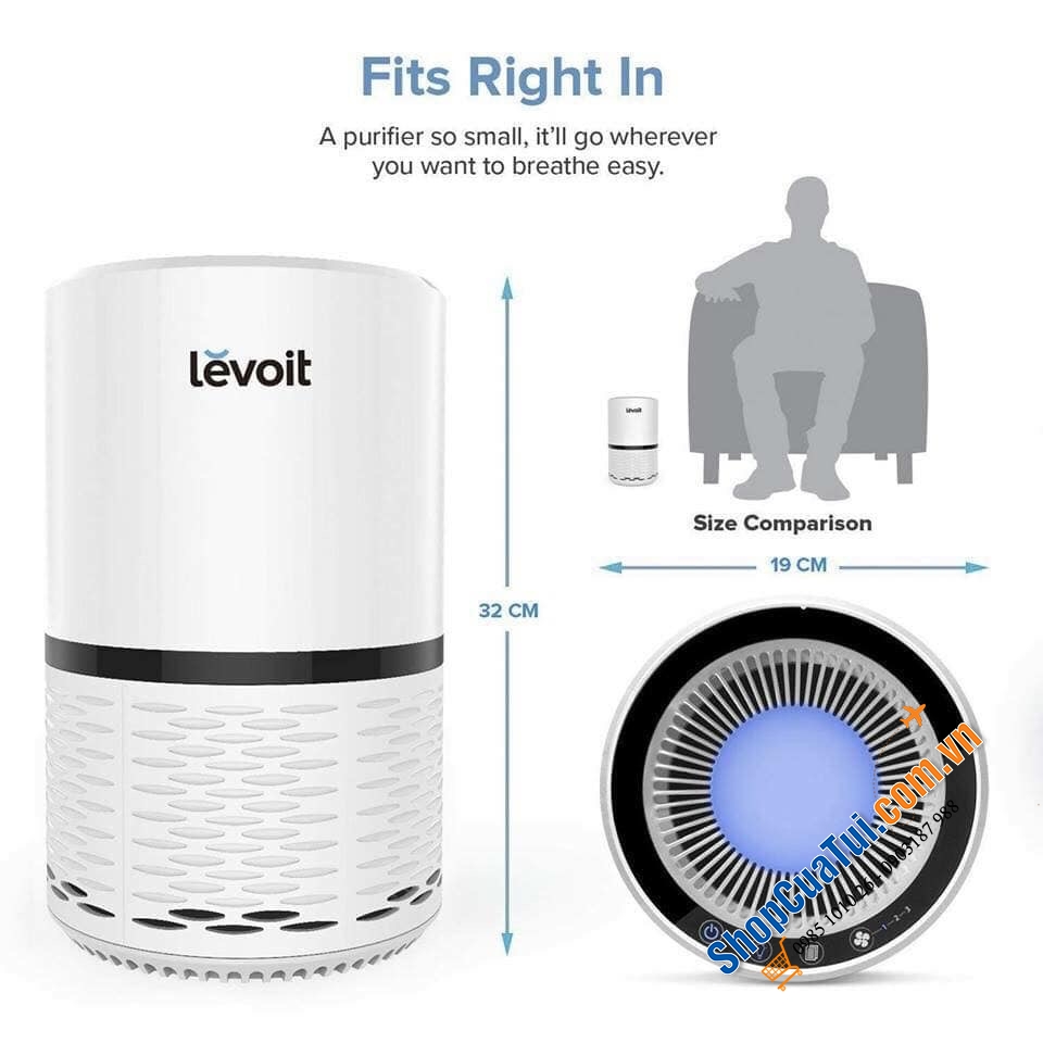 Máy lọc không khí Levoit LV-H132 68 m³/h Sản phẩm được đánh giá 5sao ở Đức