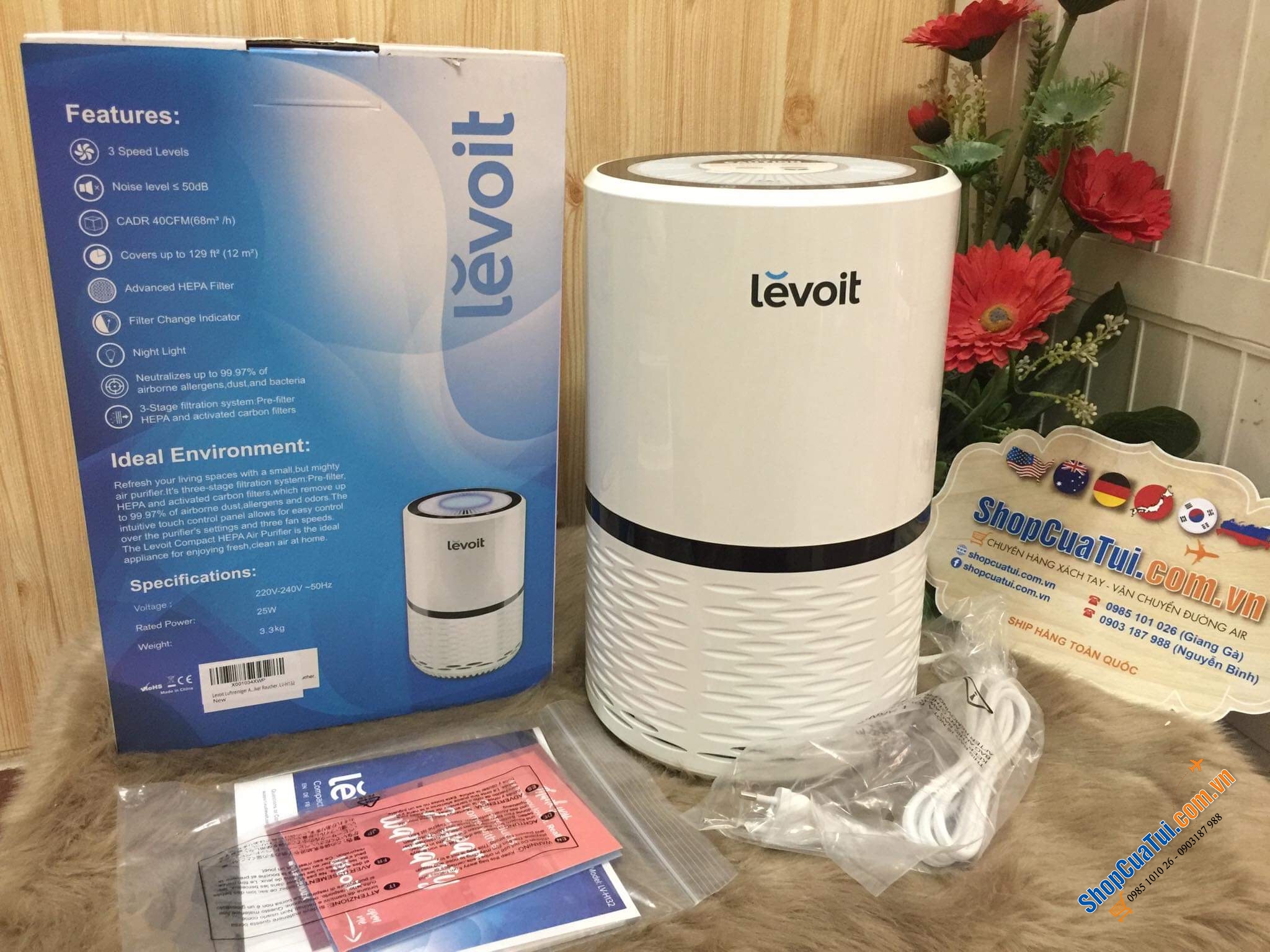 Máy lọc không khí Levoit LV-H132 68 m³/h Sản phẩm được đánh giá 5sao ở Đức
