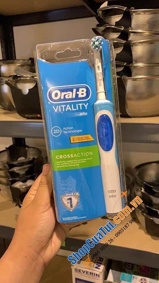 Bàn chải điện đánh răng Oral-B Vitality CrossAction - Hàng bestseller tại Đức MADE IN GERMANY