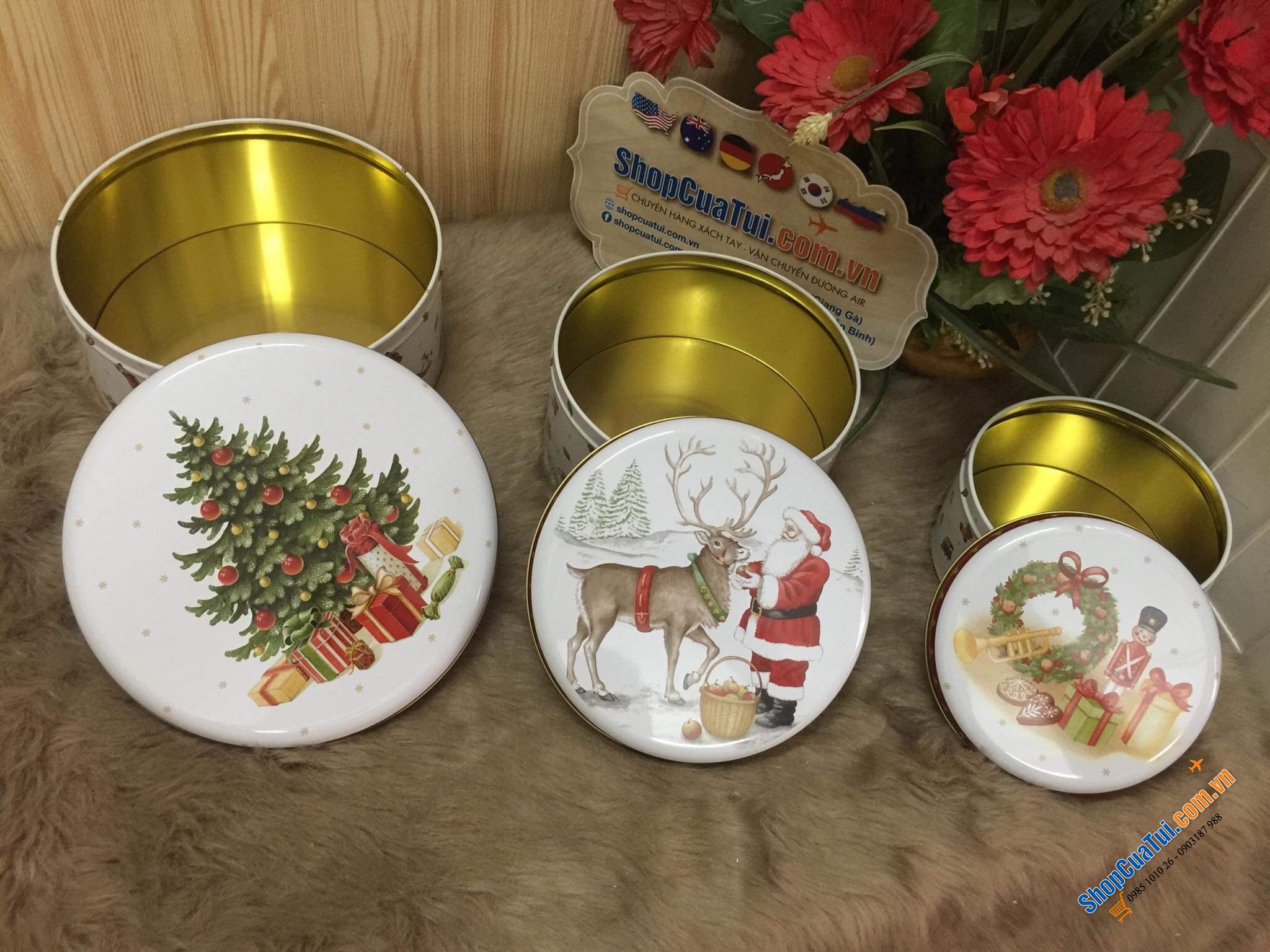 SET 3 HỘP THIẾC ĐỰNG BÁNH - TRÀ VILLEROY BOCH ĐỨC - Noel